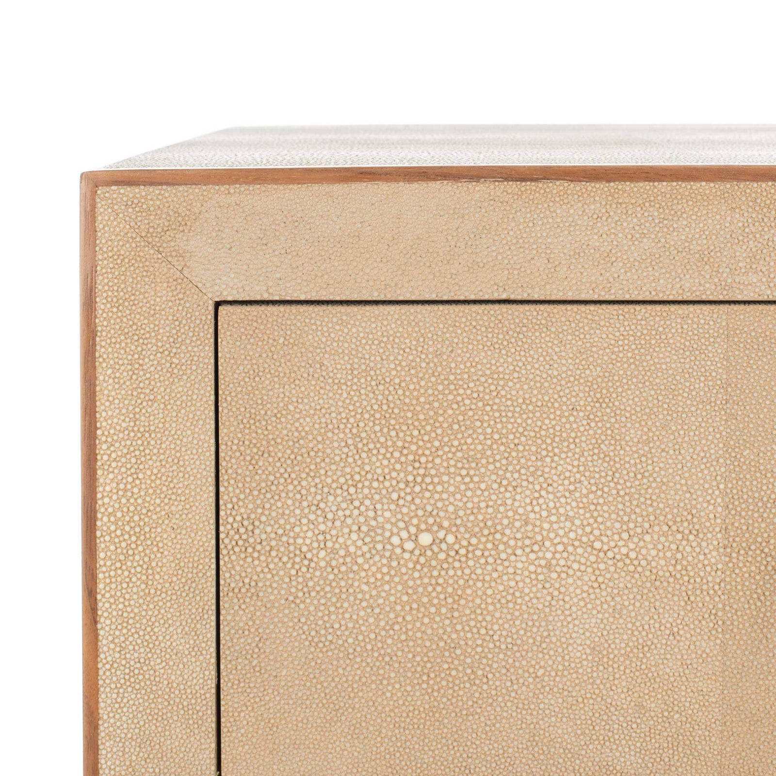 Malcolm Faux Shagreen Nightstand Beige