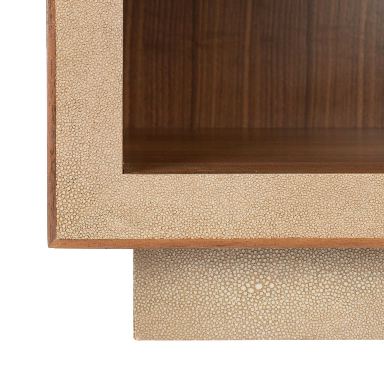 Malcolm Faux Shagreen Nightstand Beige