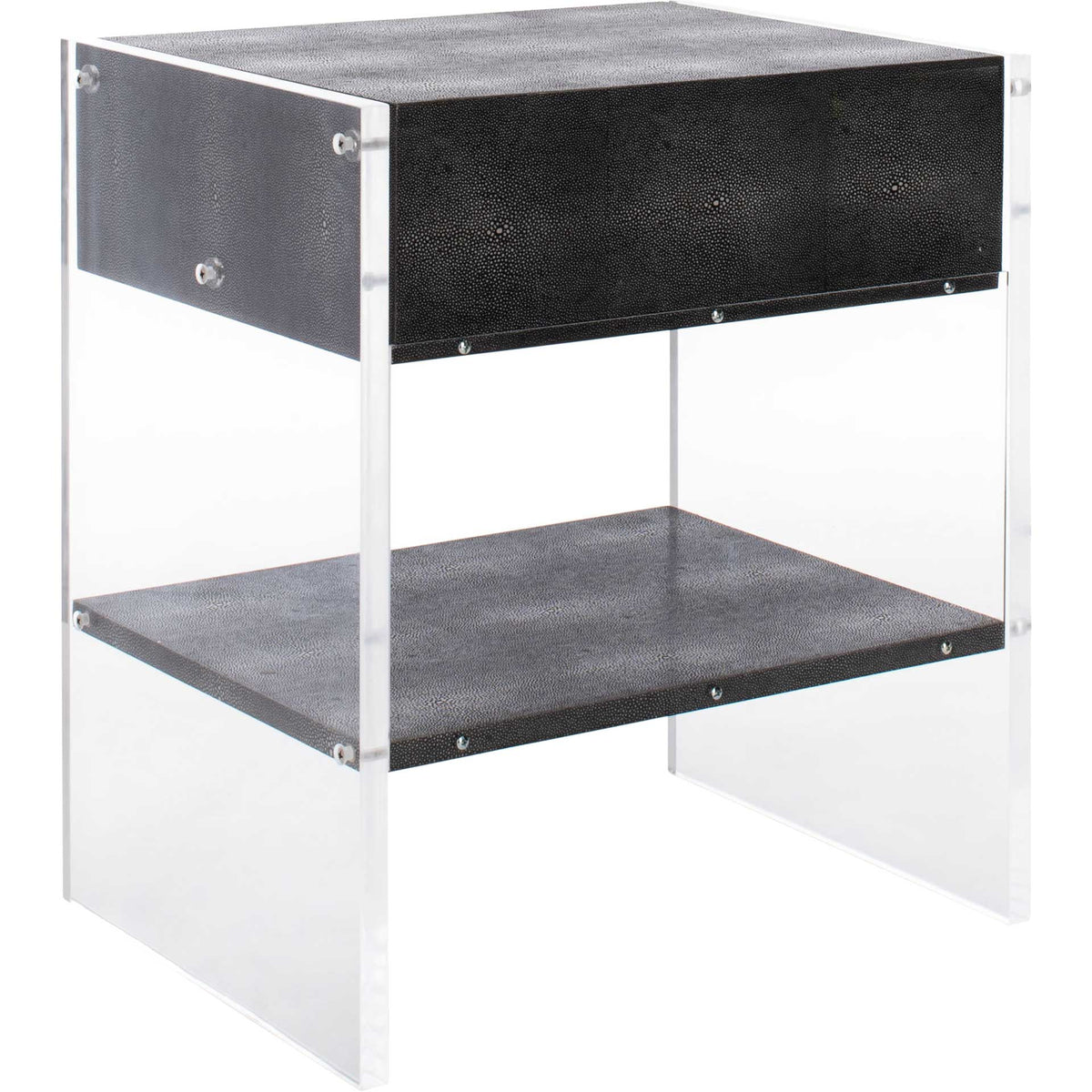 Kyler 1 Drawer Acrylic Nightstand Black