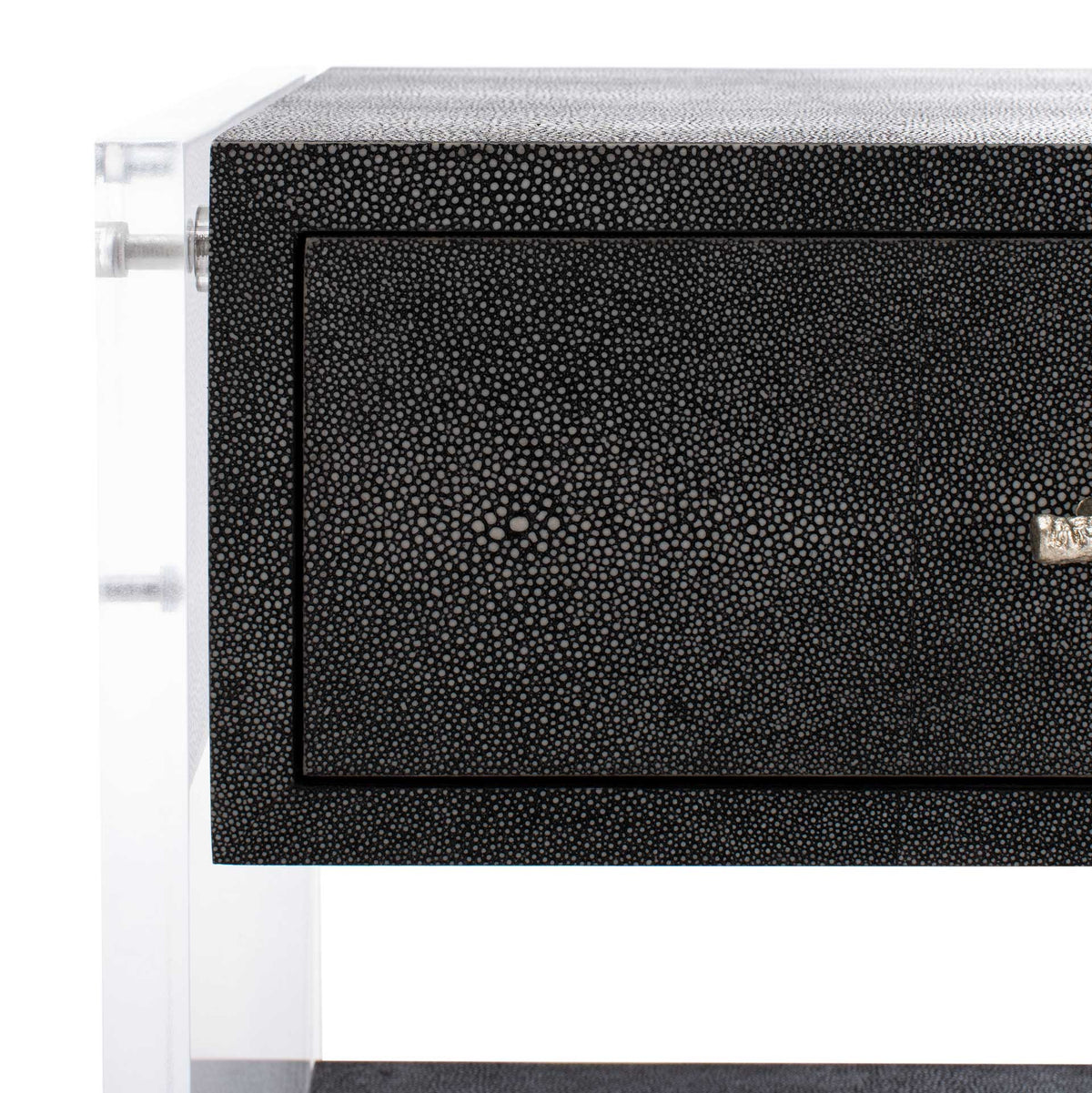 Kyler 1 Drawer Acrylic Nightstand Black