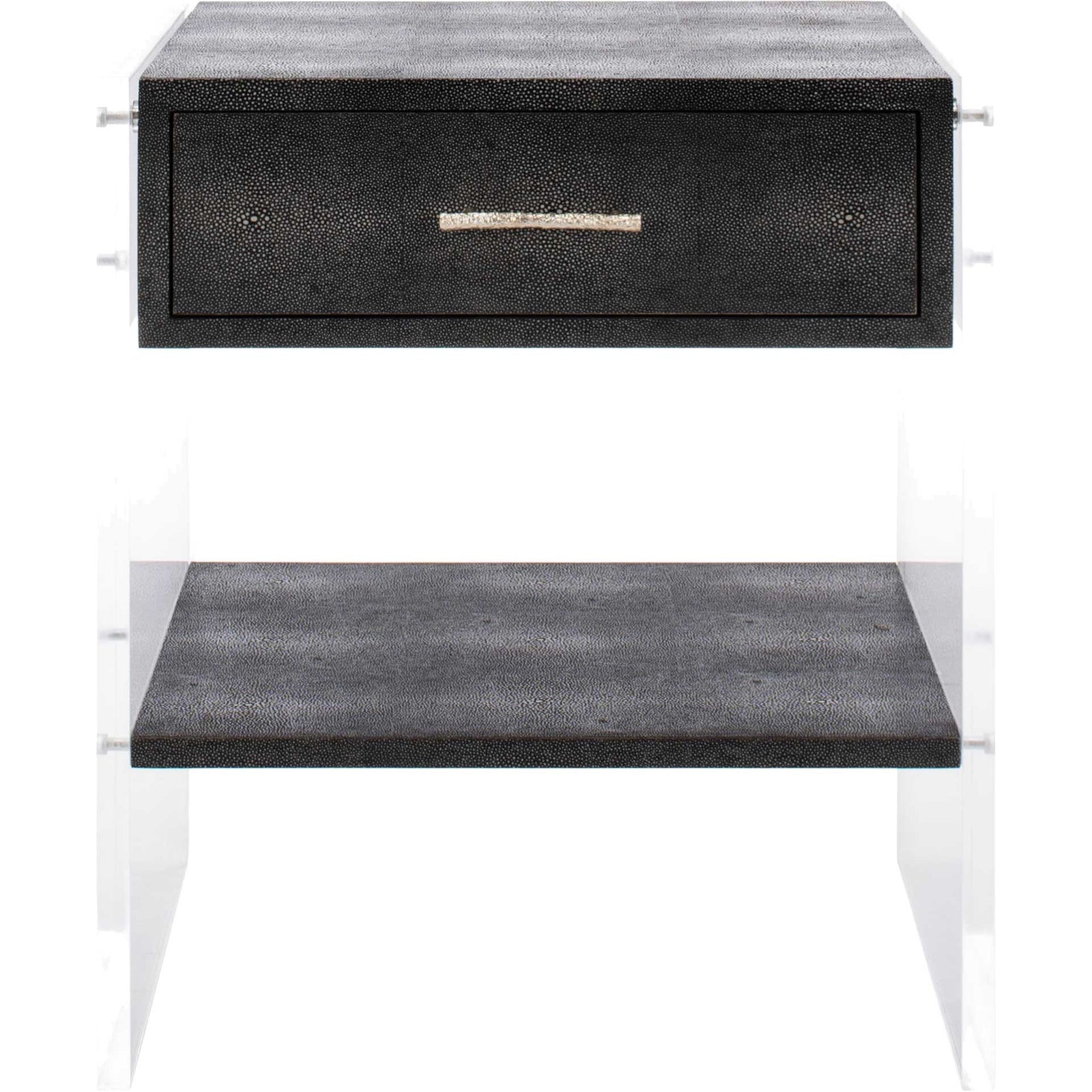 Kyler 1 Drawer Acrylic Nightstand Black
