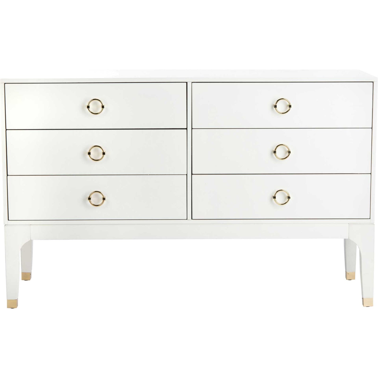 Lorenzo 6 Drawer Contemporary Dresser White