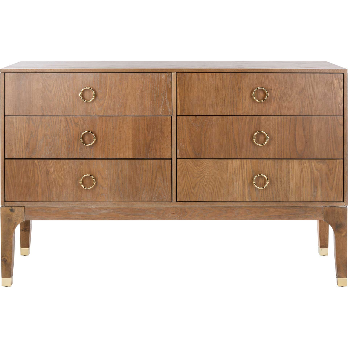 Lorenzo 6 Drawer Contemporary Dresser Rustic Oak