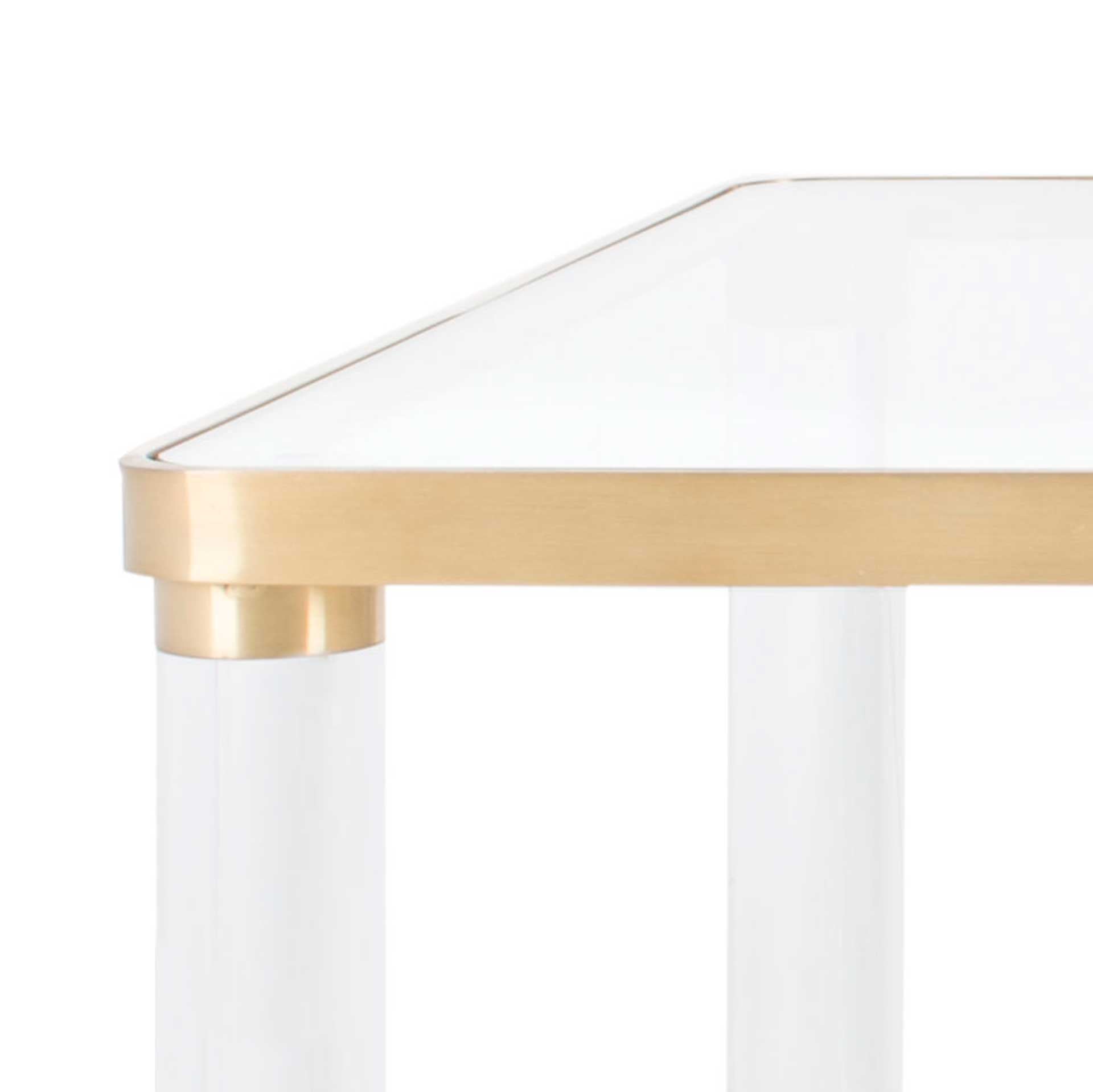 Subira Acrylic Coffee Table Brass