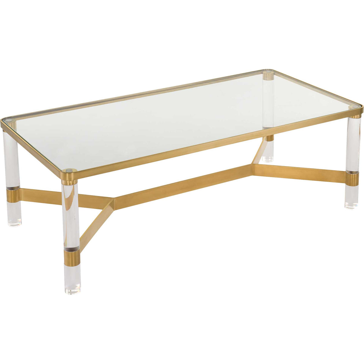 Subira Acrylic Coffee Table Brass