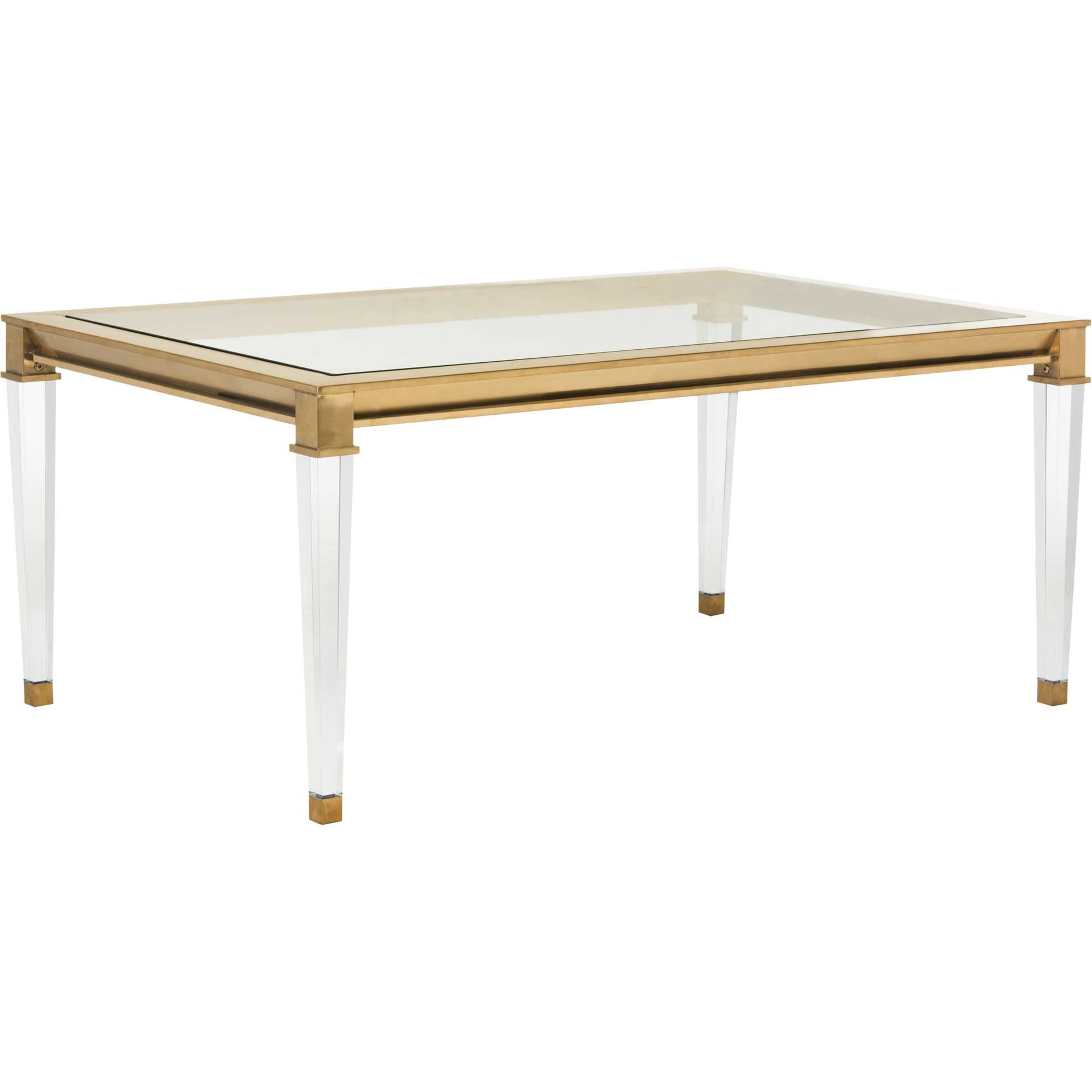 Channing Acrylic Coffee Table Brass