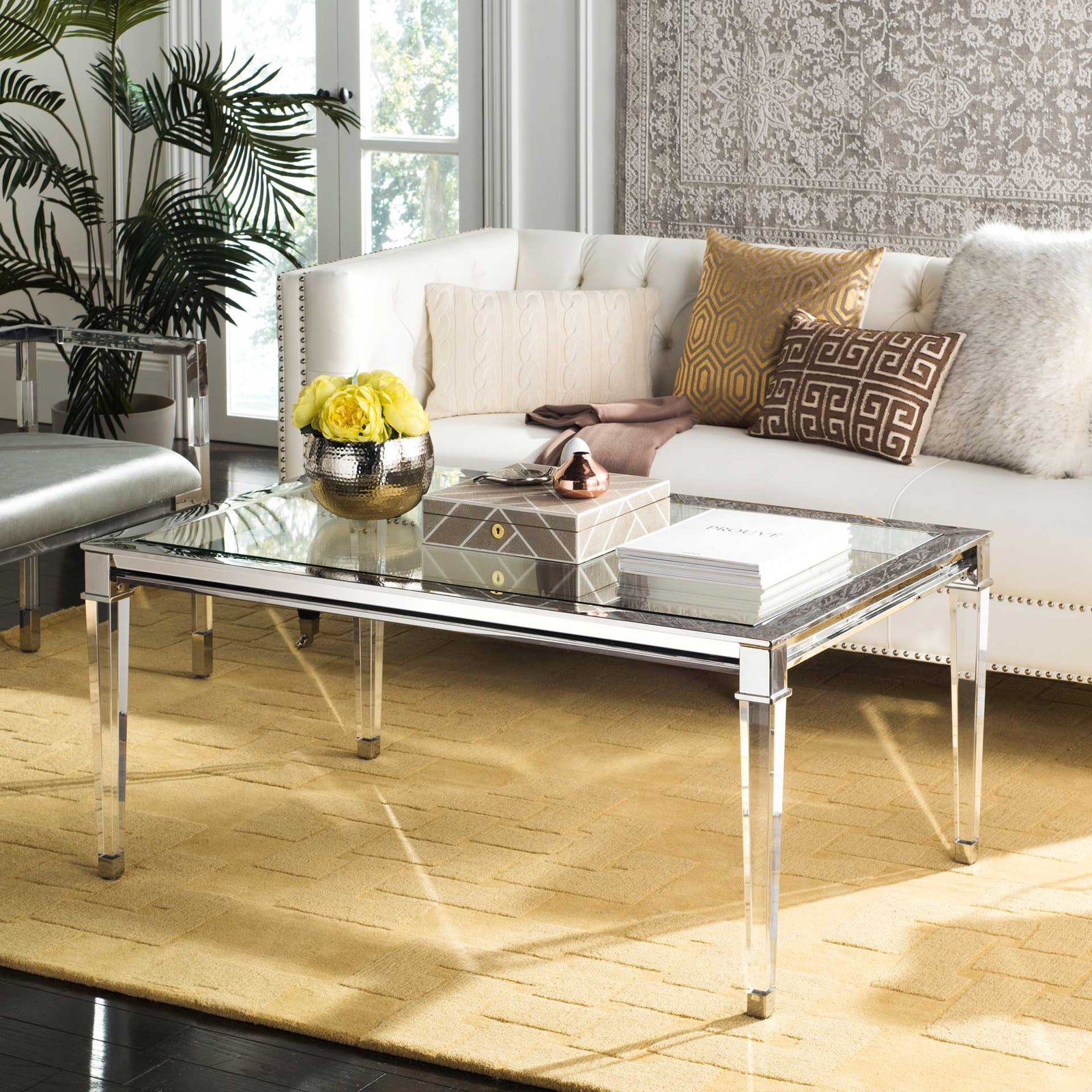 Channing Acrylic Coffee Table Silver