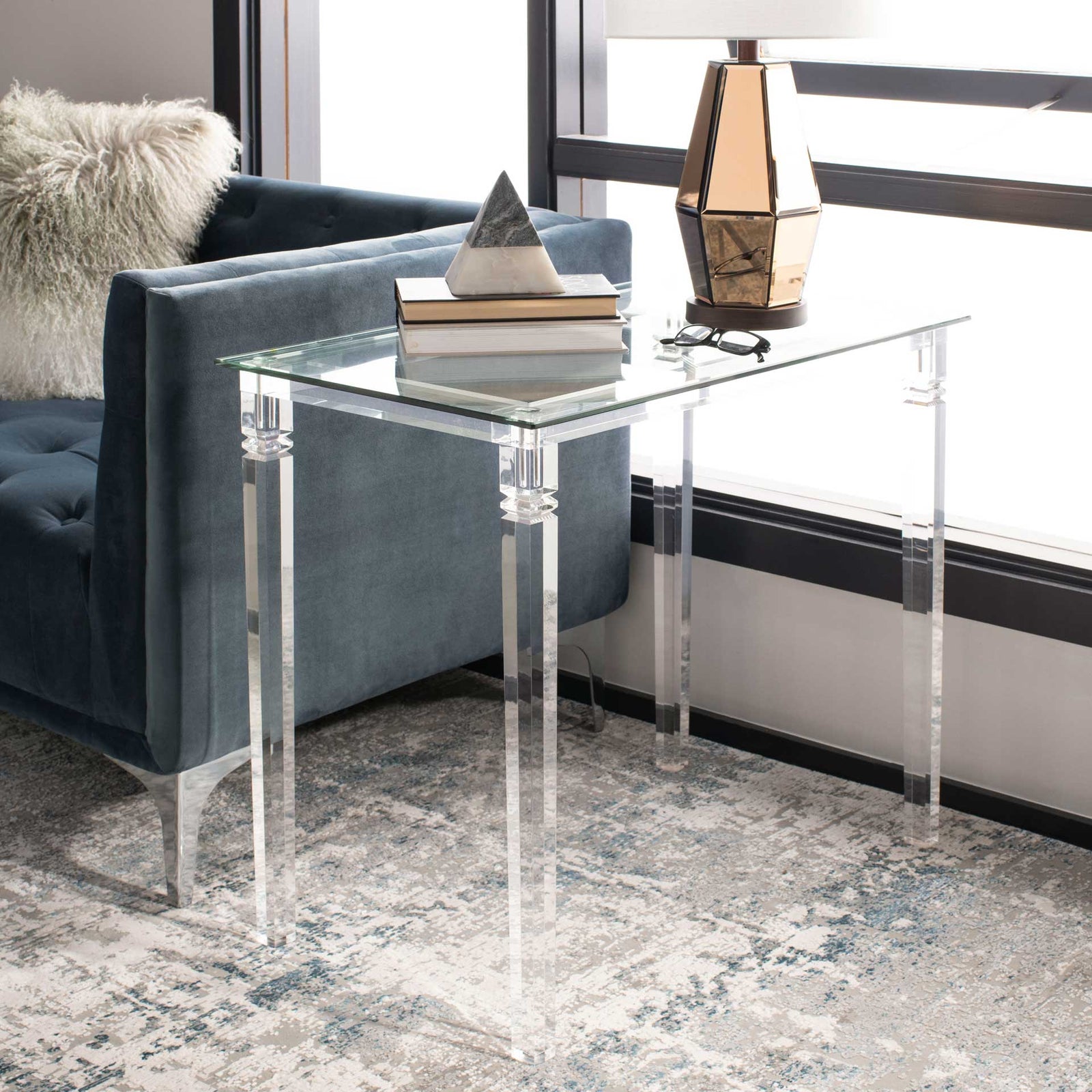 Amish Acrylic Side Table Clear