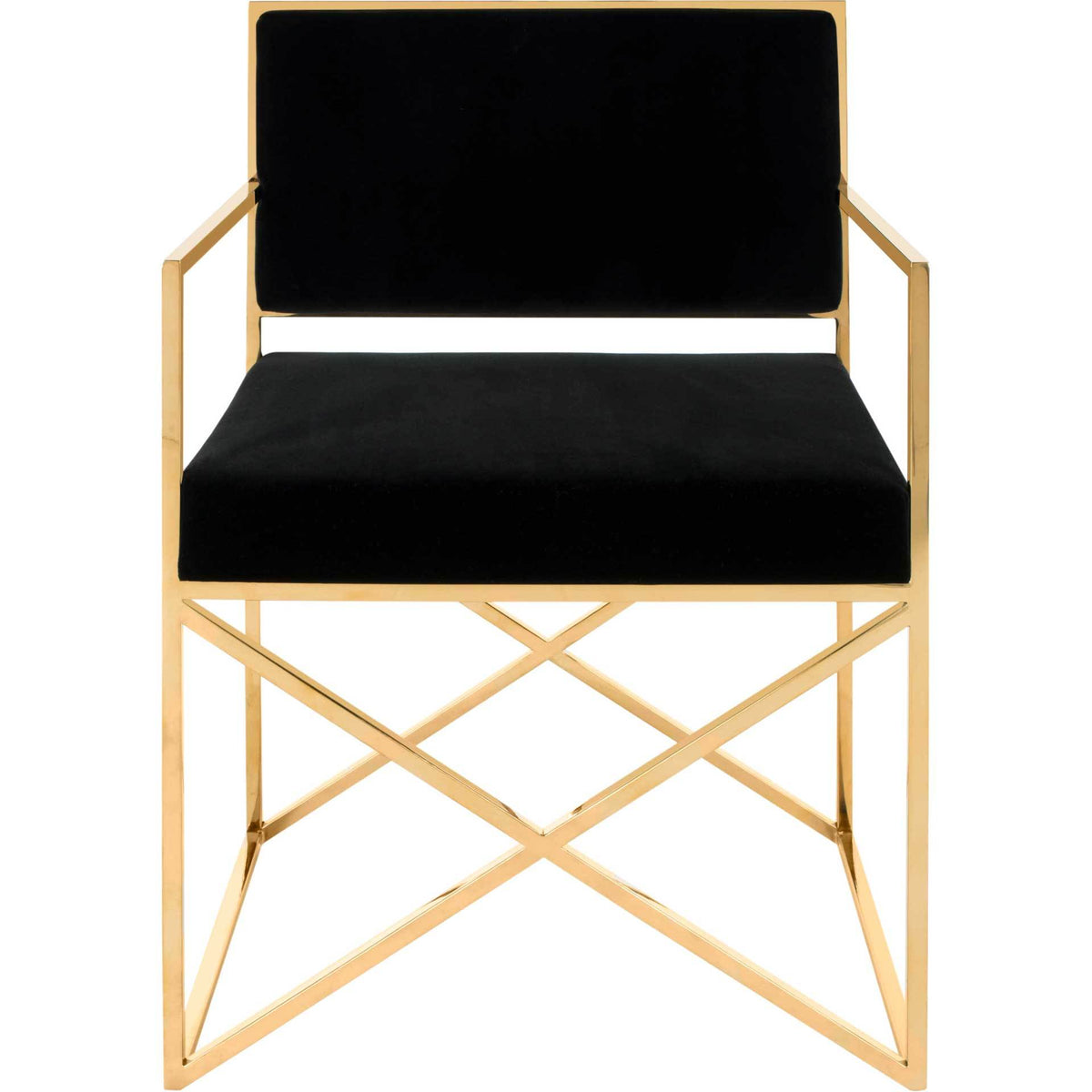 King Velvet Directors Chair Black/Gold
