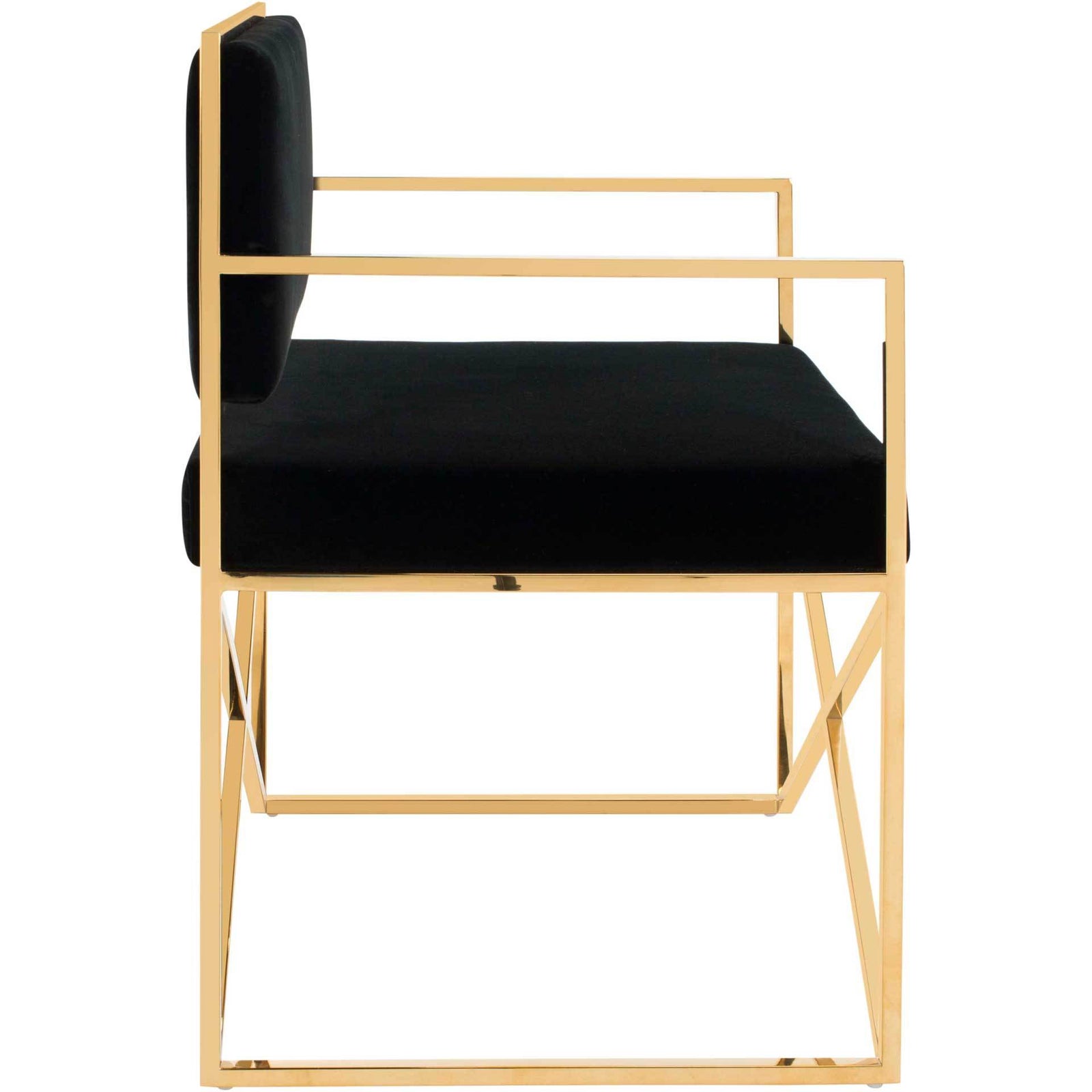 King Velvet Directors Chair Black/Gold