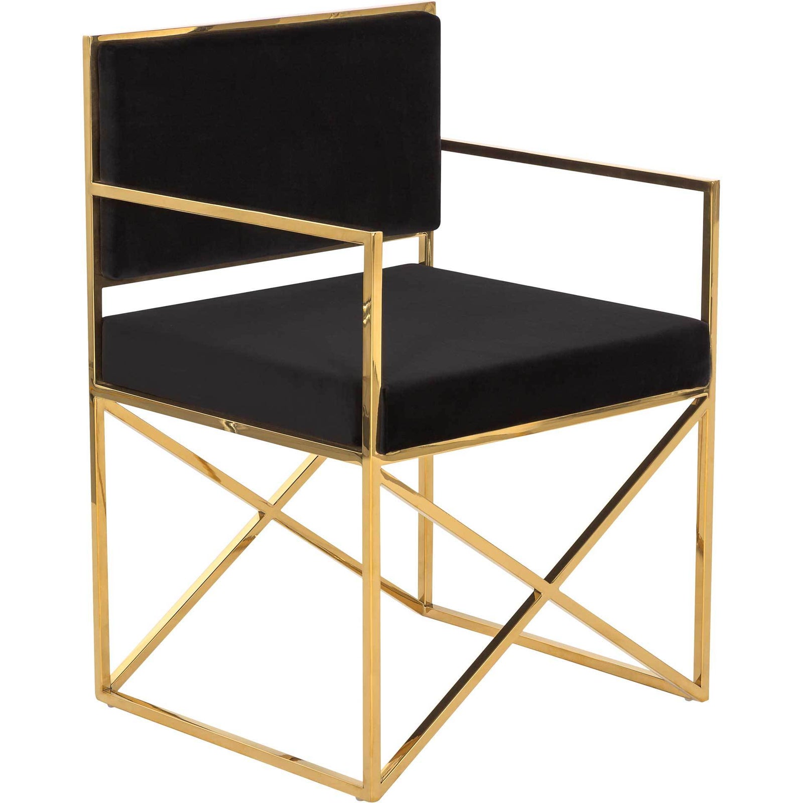 King Velvet Directors Chair Black/Gold