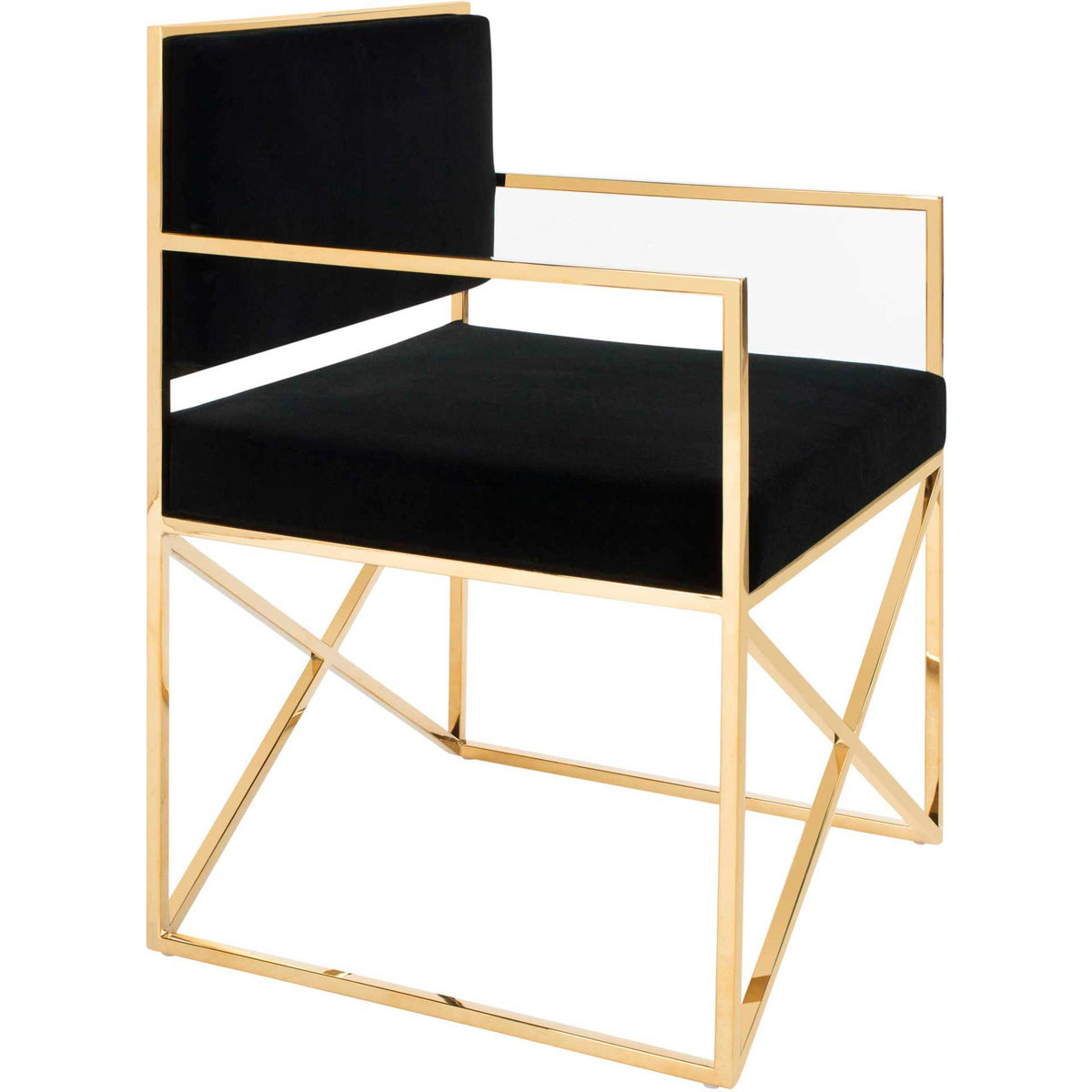 King Velvet Directors Chair Black/Gold