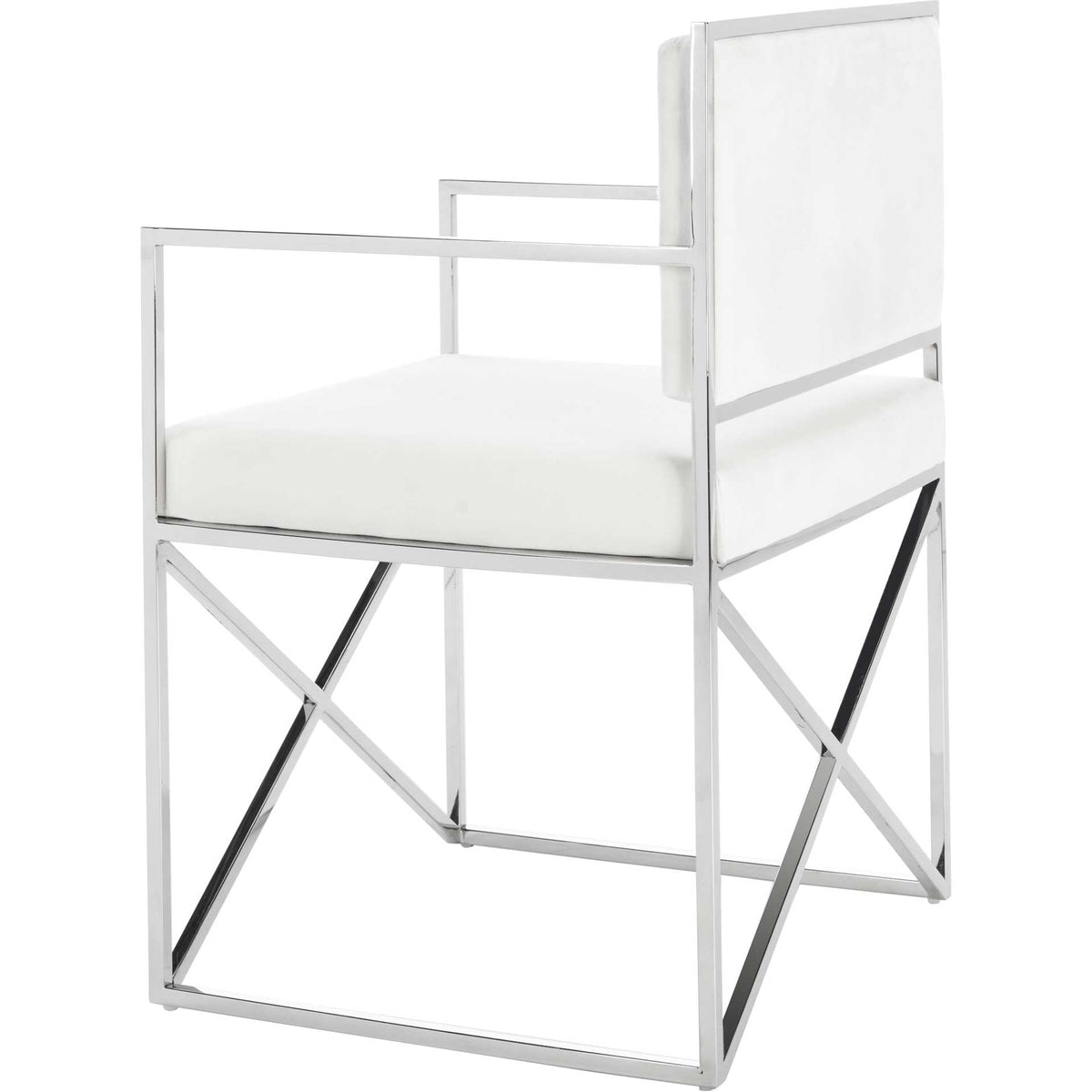 King Velvet Directors Chair White/Silver