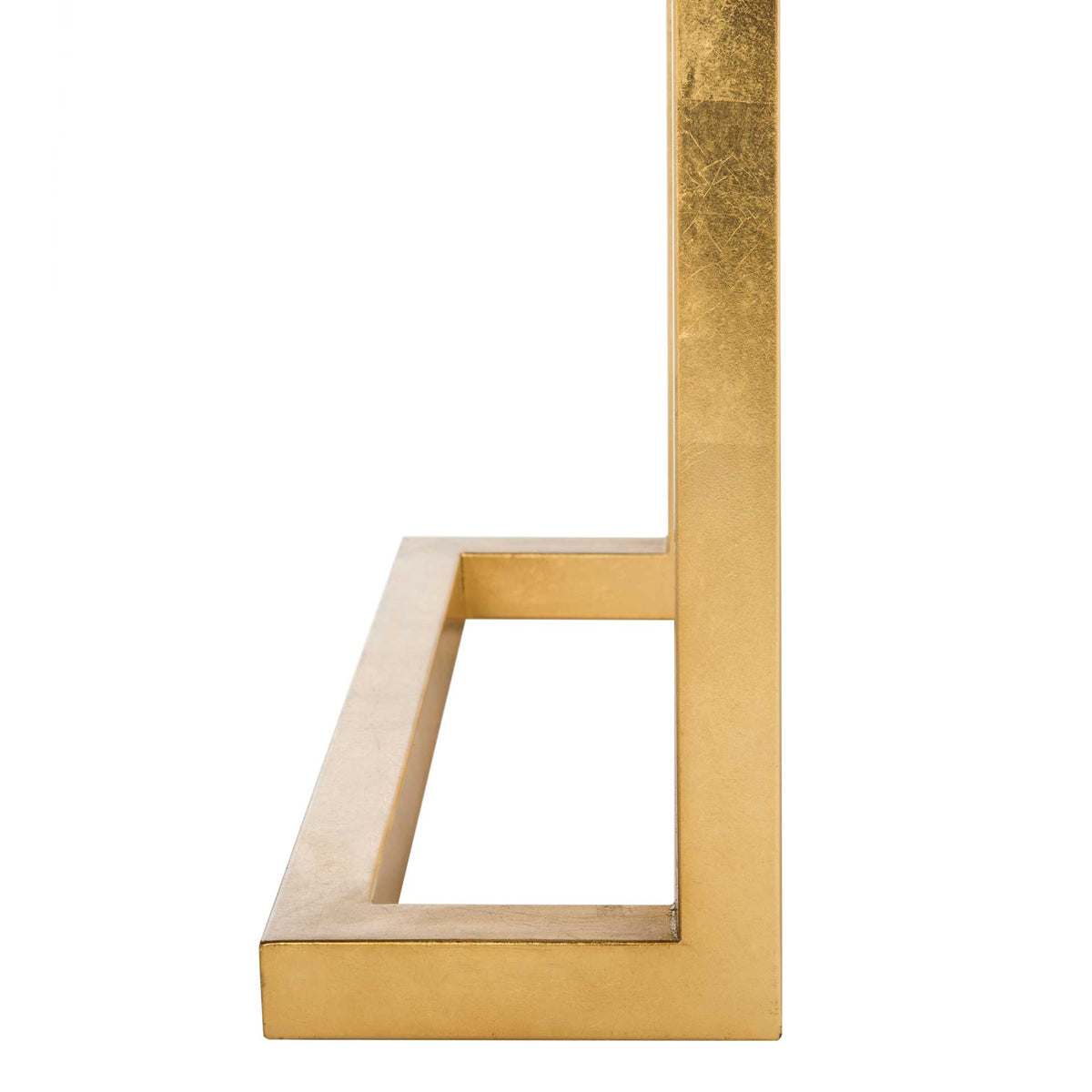 Maddison 2-Drawer Lacquer Desk White/Gold