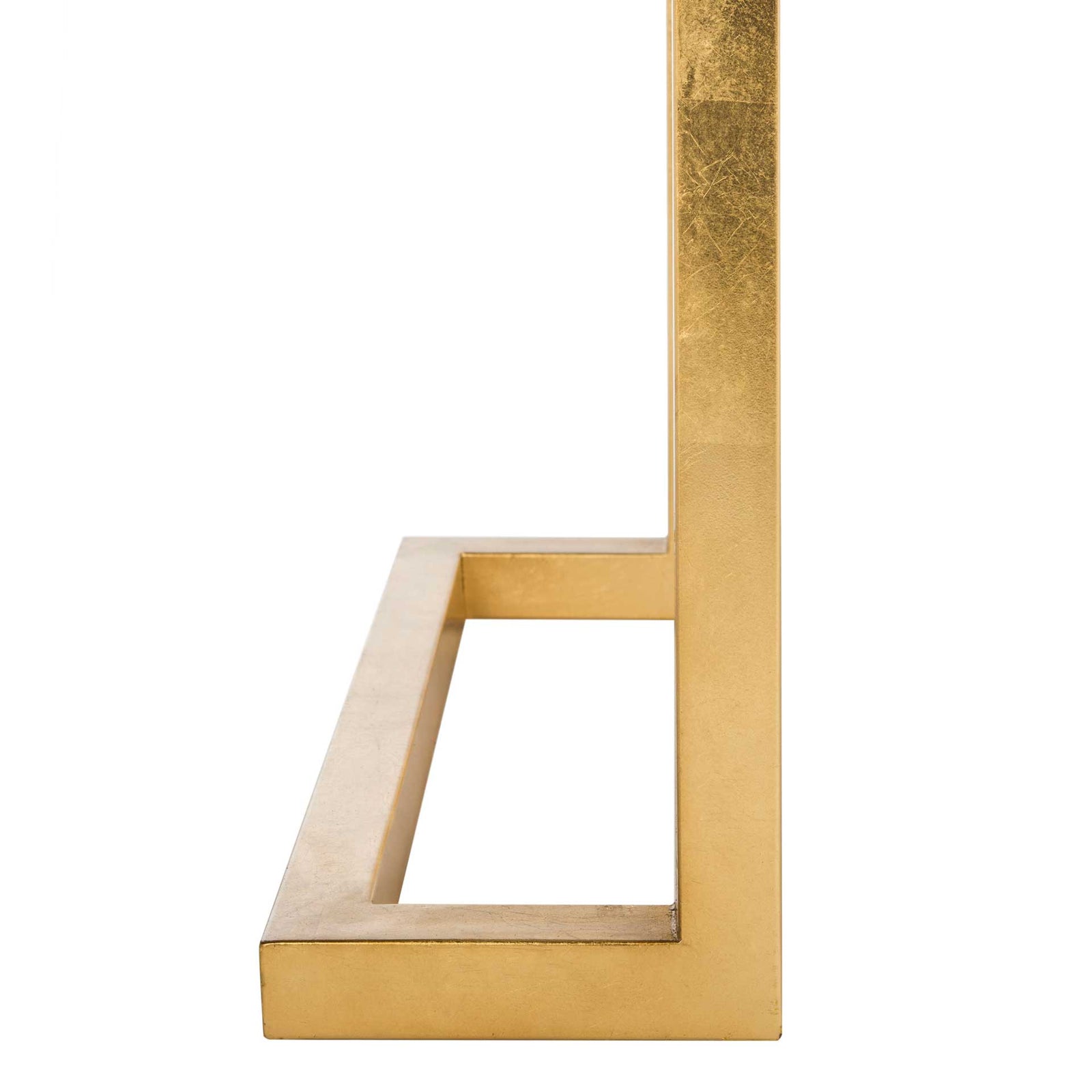 Maddison 2-Drawer Lacquer Desk White/Gold