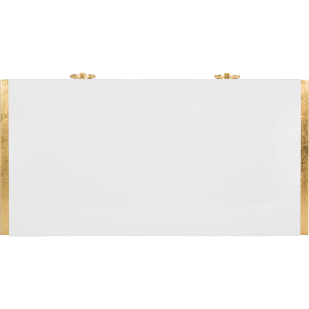 Maddison 2-Drawer Lacquer Desk White/Gold