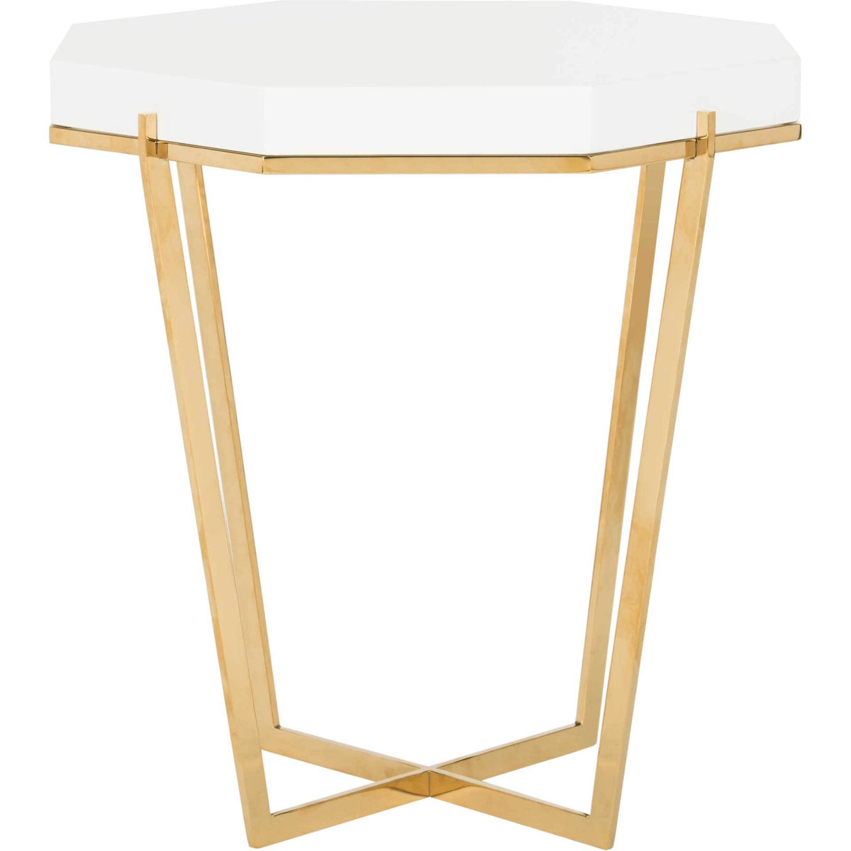 Dakota End Table Gold/White