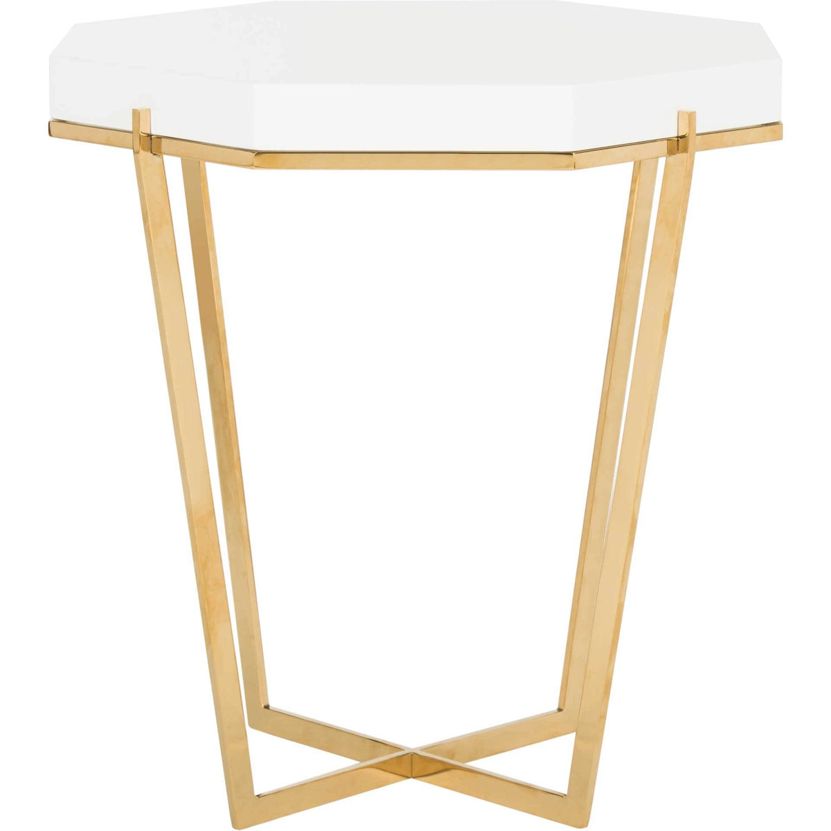 Dakota End Table Gold/White