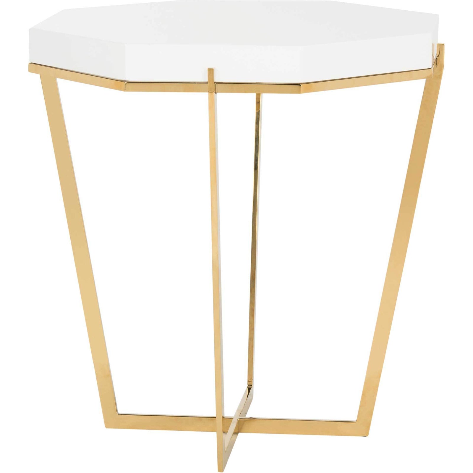 Dakota End Table Gold/White