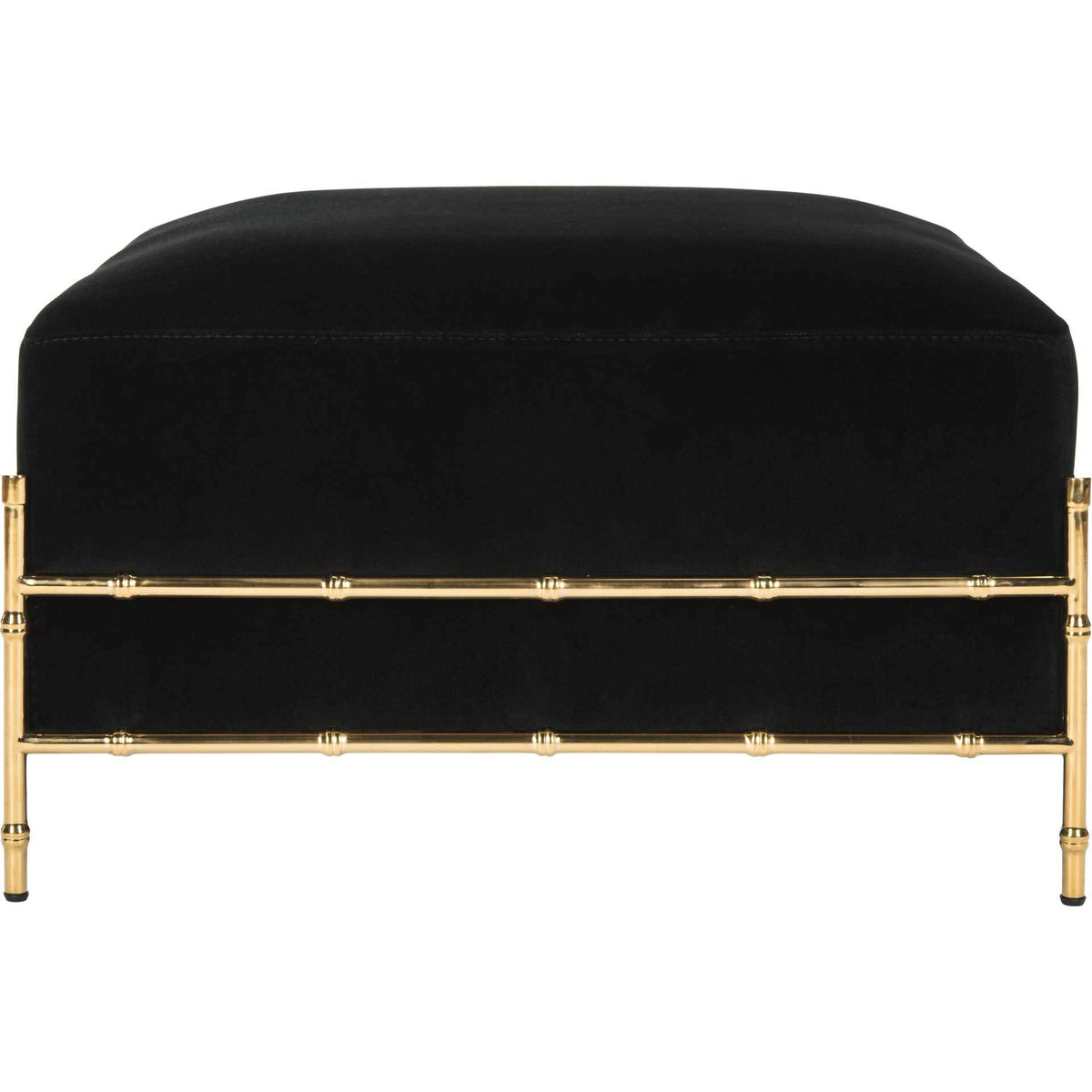 Claire Bamboo Velvet Ottoman