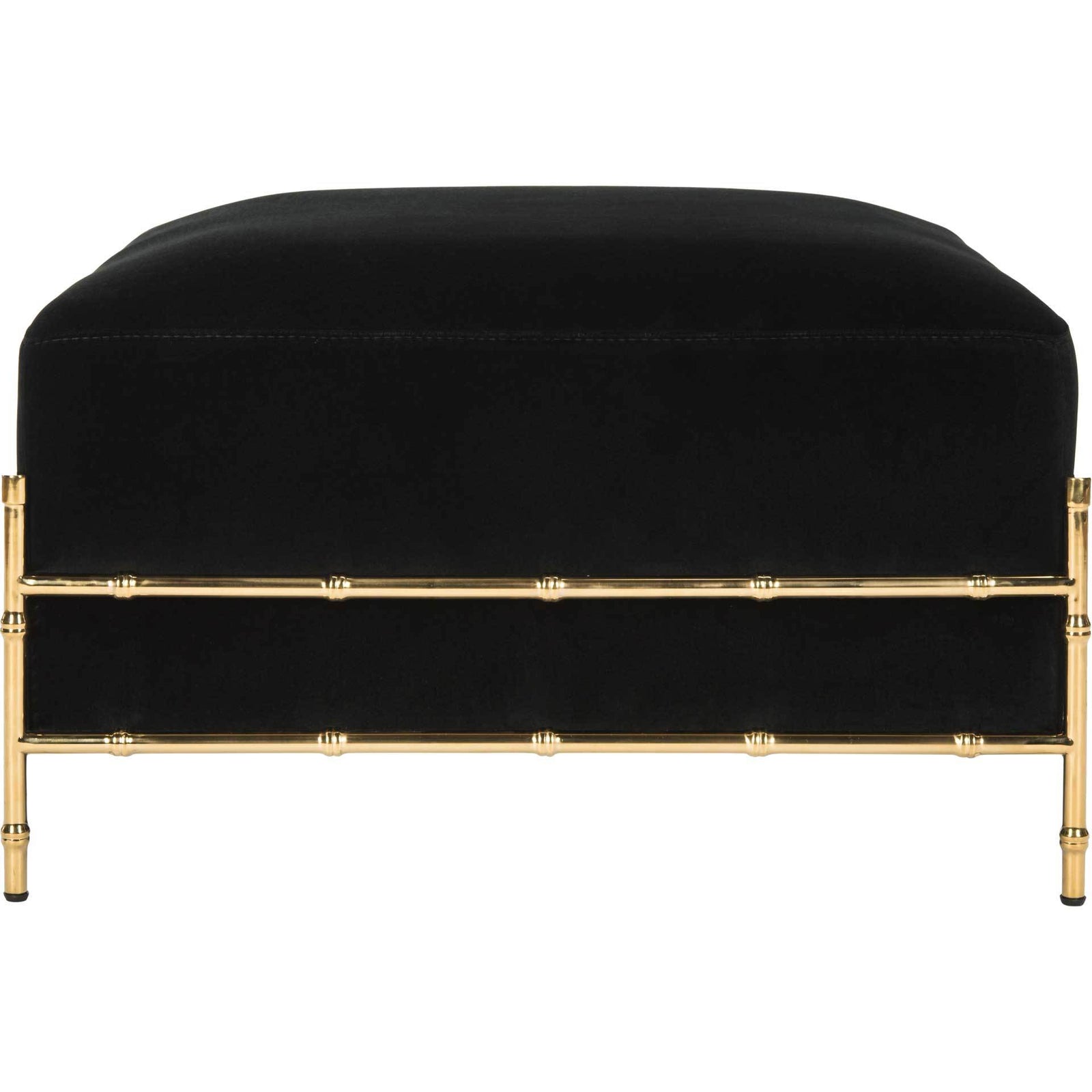 Claire Bamboo Velvet Ottoman