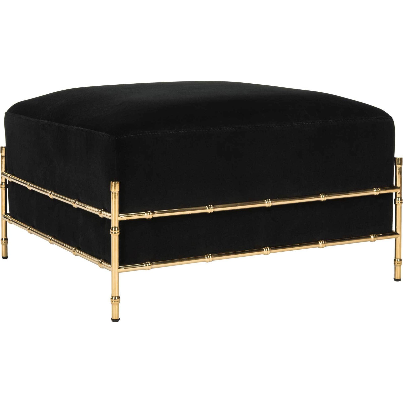 Claire Bamboo Velvet Ottoman