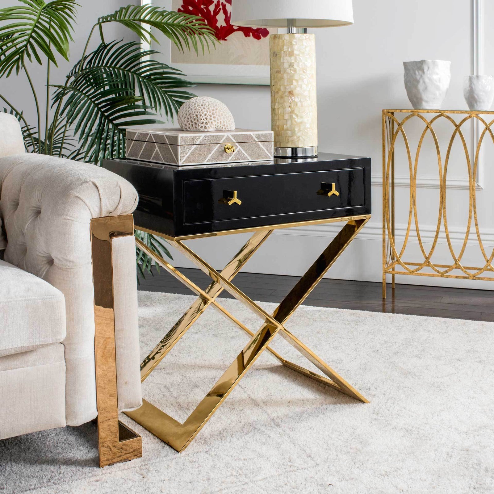 Yoali Side Table Black/Gold