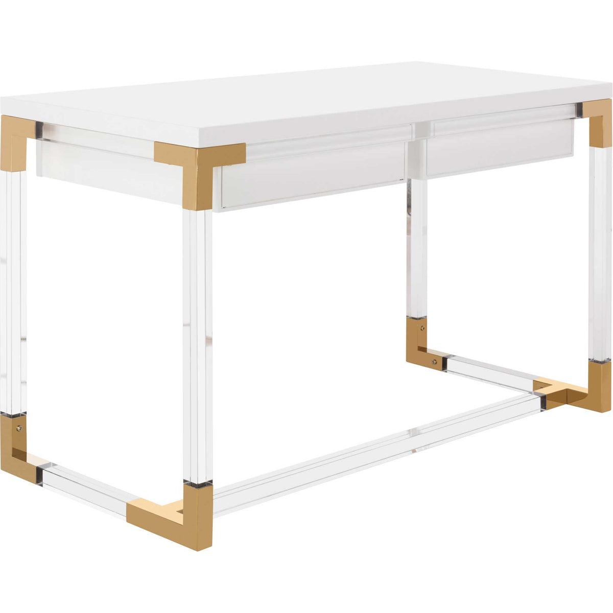 Darian Acrylic Desk White/Clear