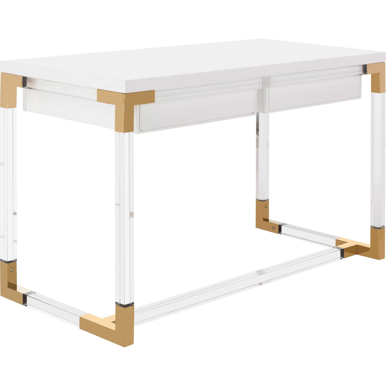 Darian Acrylic Desk White/Clear