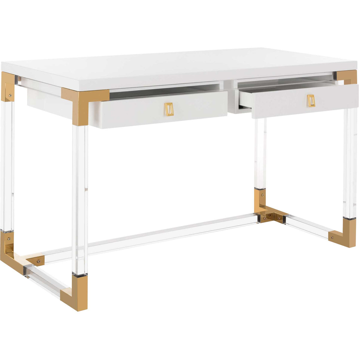 Darian Acrylic Desk White/Clear