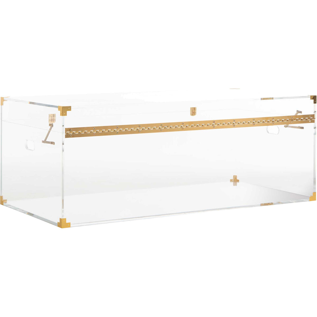 Isabel Acrylic Trunk Coffee Table Clear/Brass