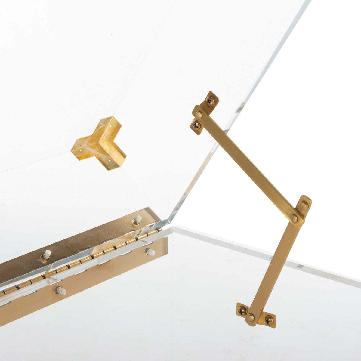 Isabel Acrylic Trunk Coffee Table Clear/Brass