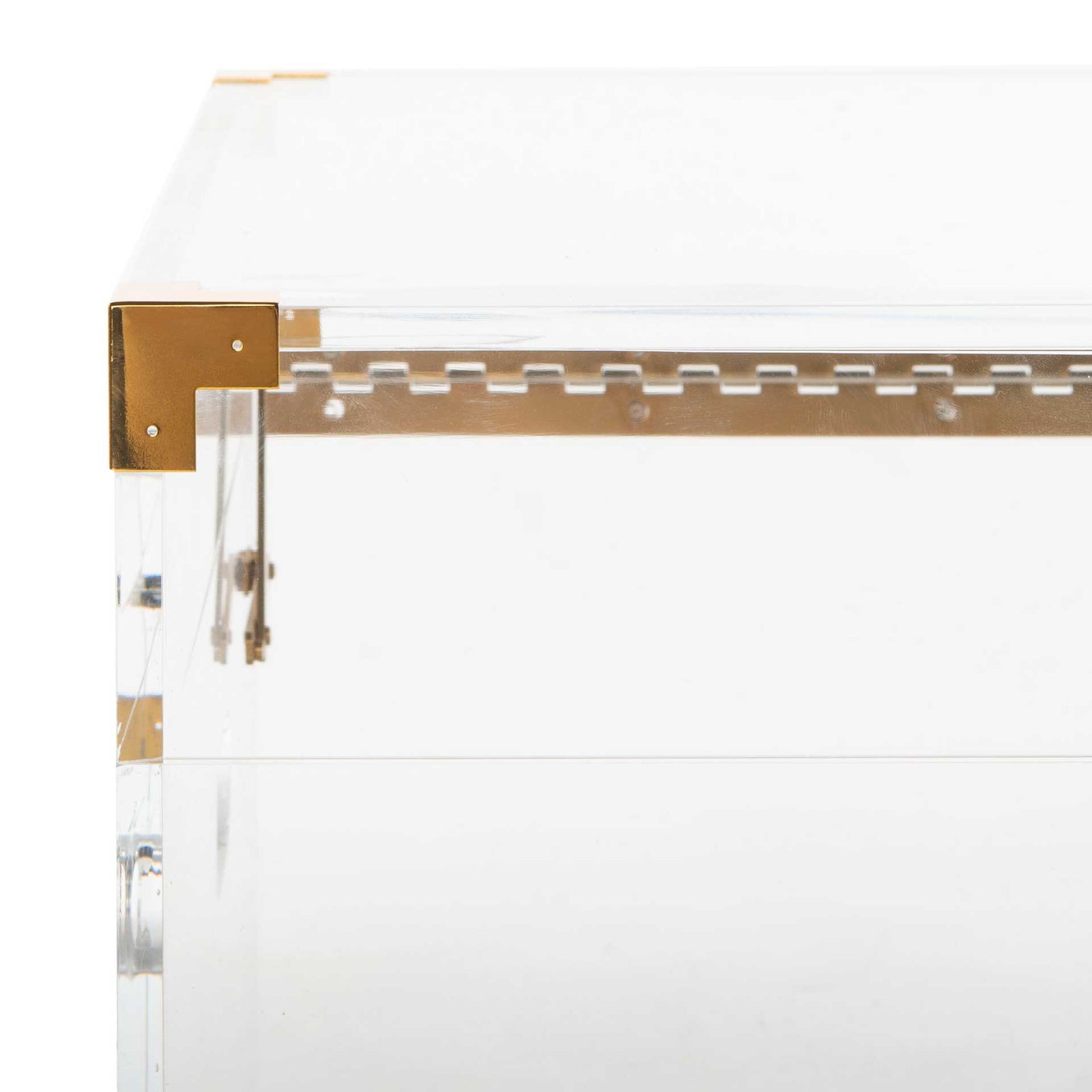 Isabel Acrylic Trunk Coffee Table Clear/Brass