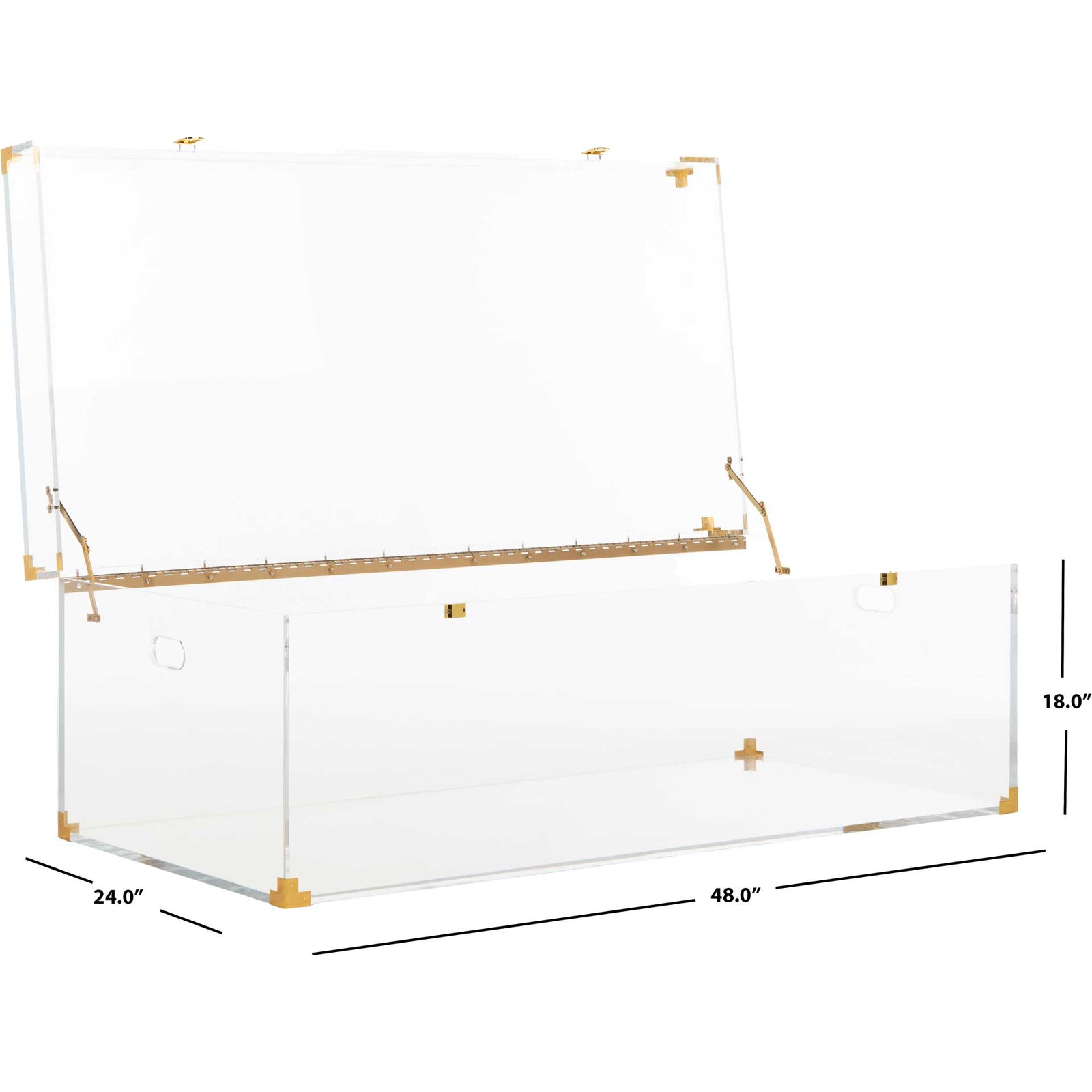 Isabel Acrylic Trunk Coffee Table Clear/Brass
