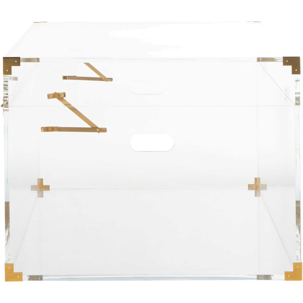 Isabel Acrylic Trunk Coffee Table Clear/Brass