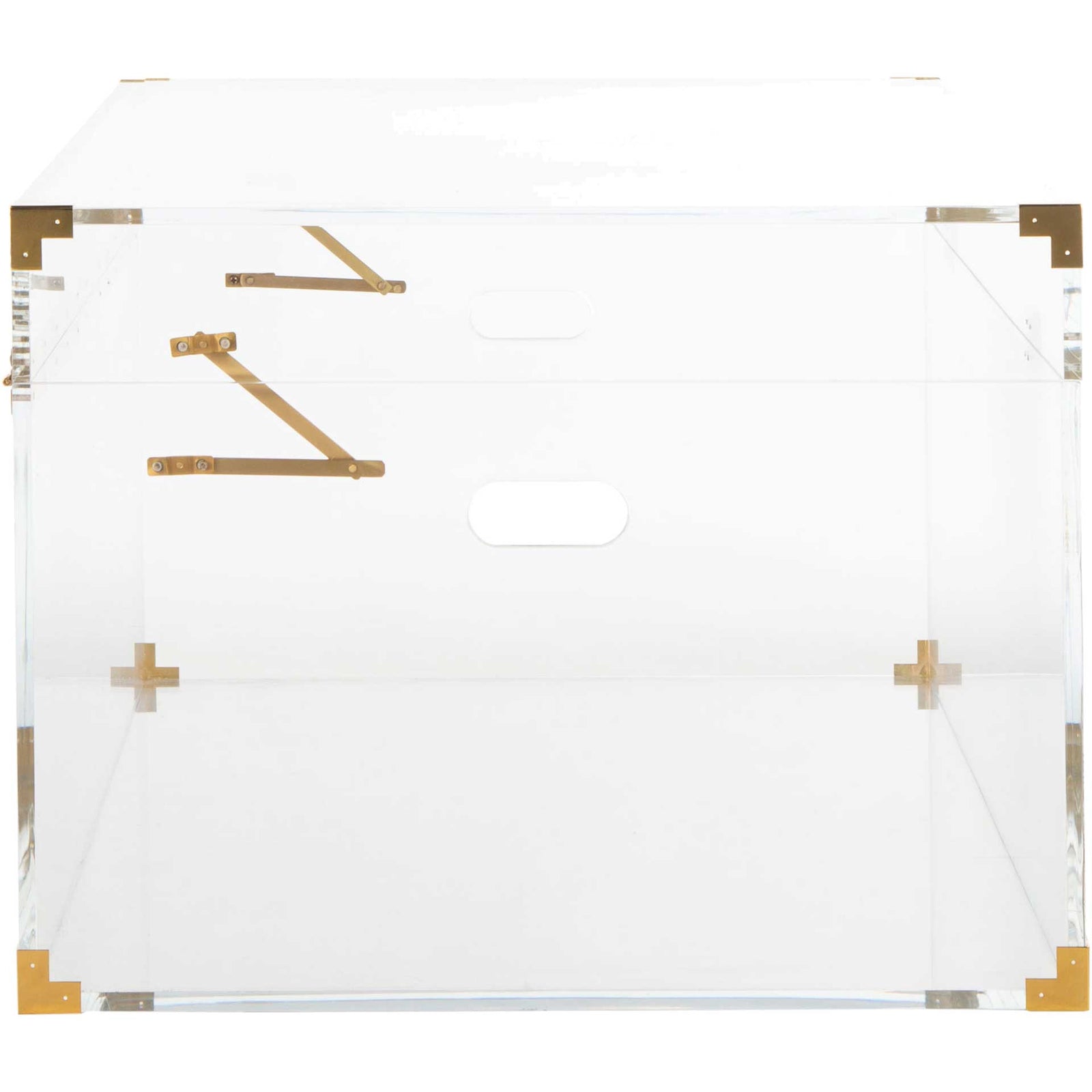 Isabel Acrylic Trunk Coffee Table Clear/Brass