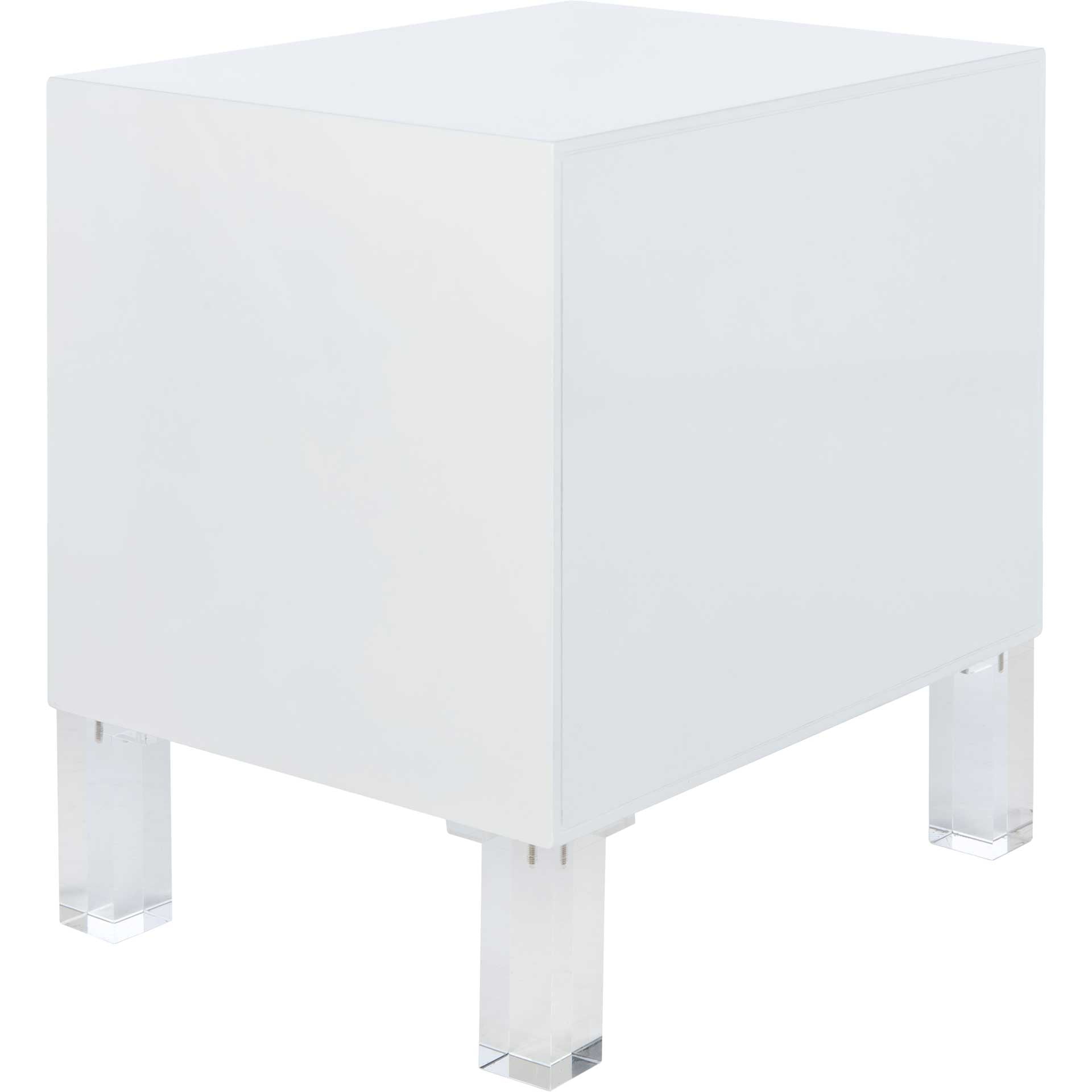 Array 2-Drawer Faux Marble Nightstand White/Clear