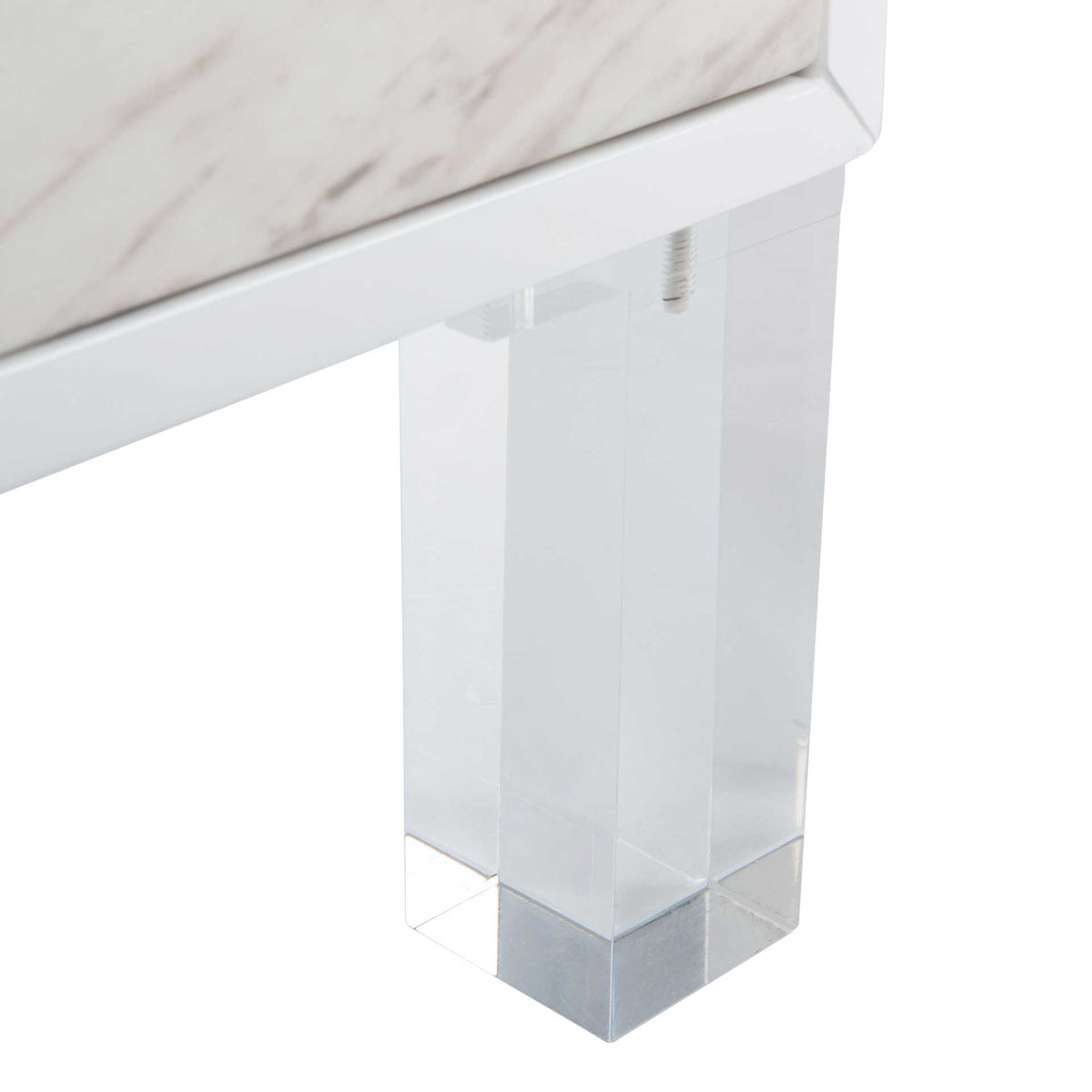 Array 2-Drawer Faux Marble Nightstand White/Clear