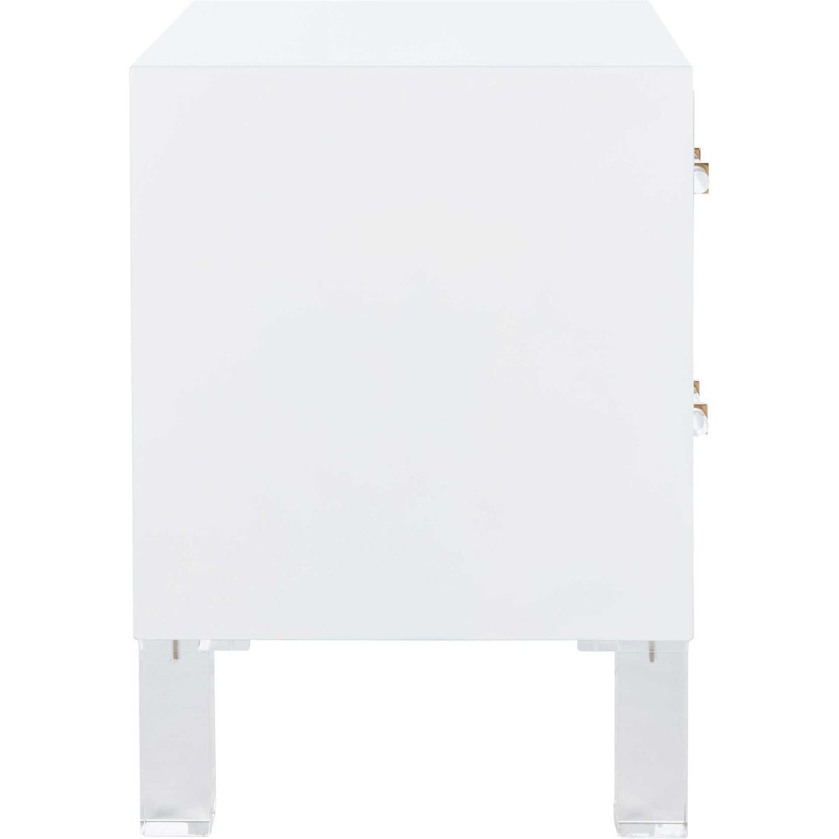 Array 2-Drawer Faux Marble Nightstand White/Clear