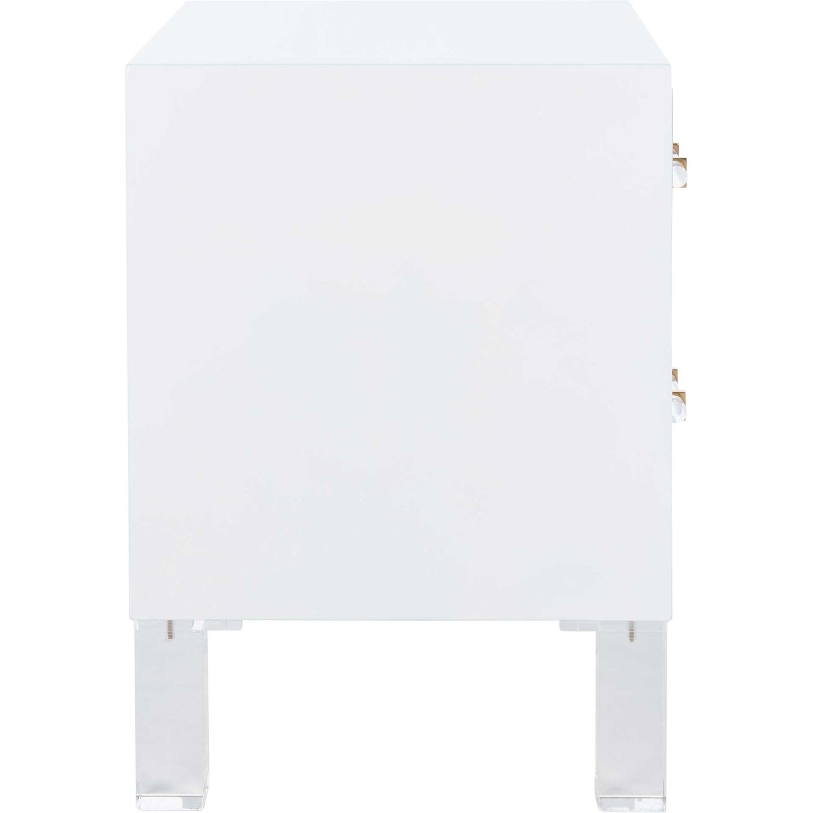 Array 2-Drawer Faux Marble Nightstand White/Clear