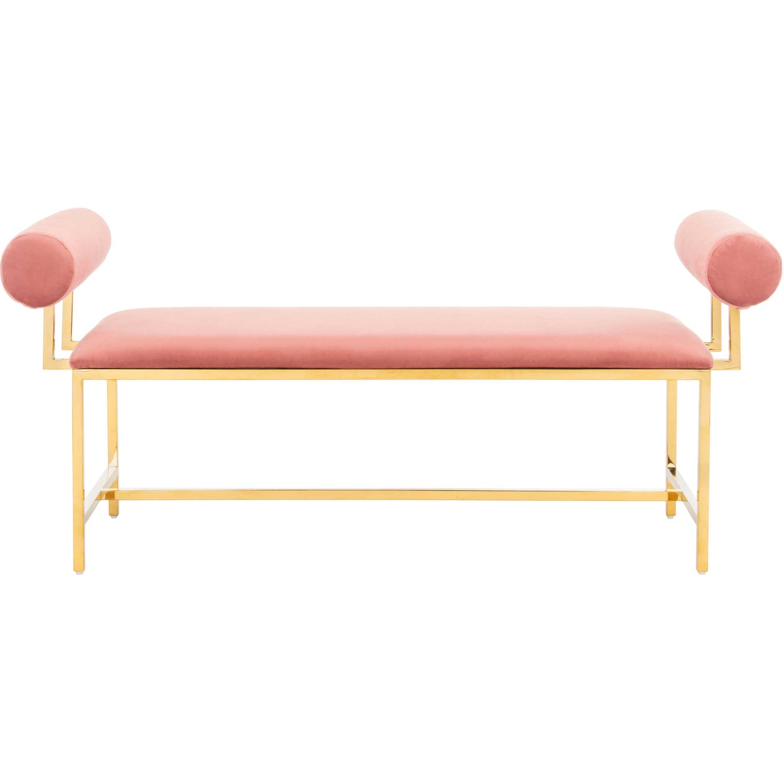 Julius Modern Bench Dusty Rose/Gold