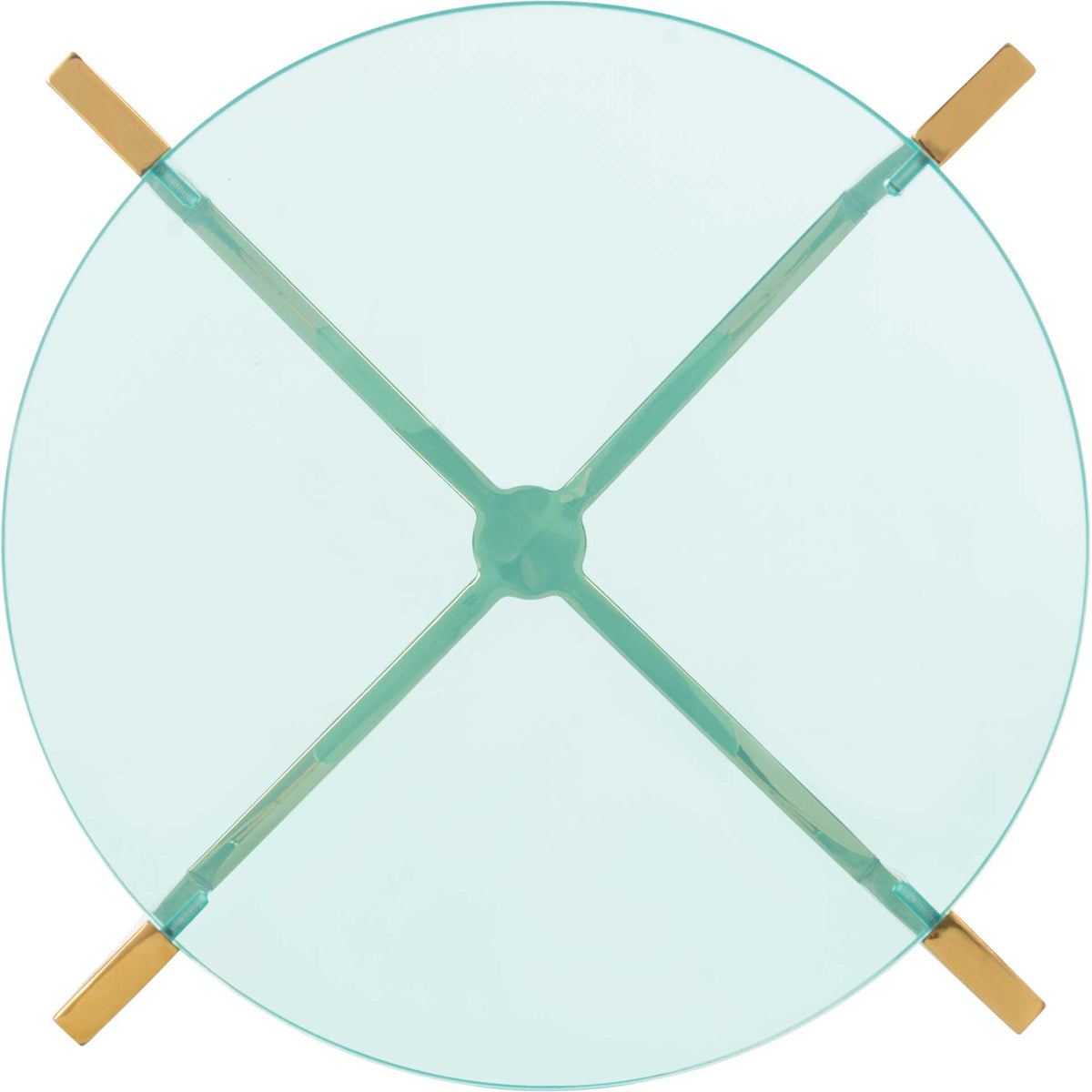 Placido Tall Round Acrylic End Table Sapphire/Gold