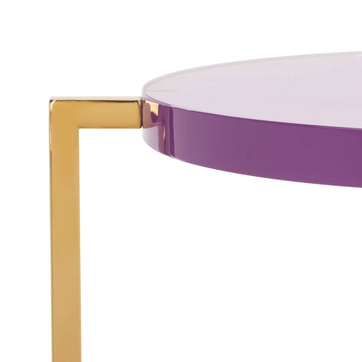 Placido Tall Round Acrylic End Table Amethyst/Gold