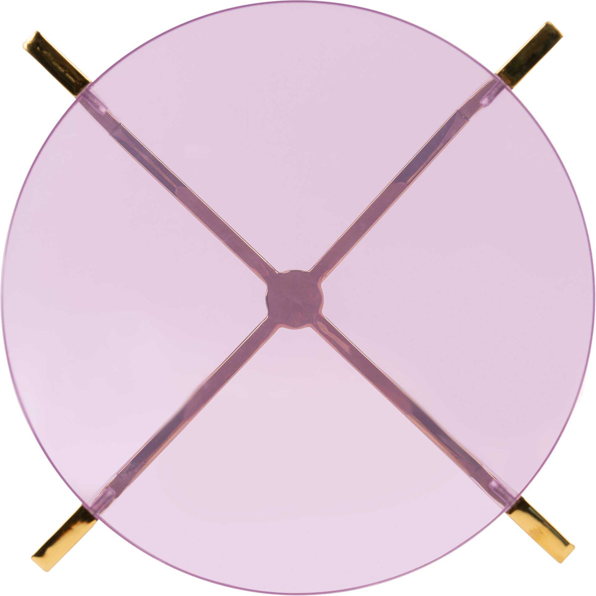 Placido Tall Round Acrylic End Table Amethyst/Gold