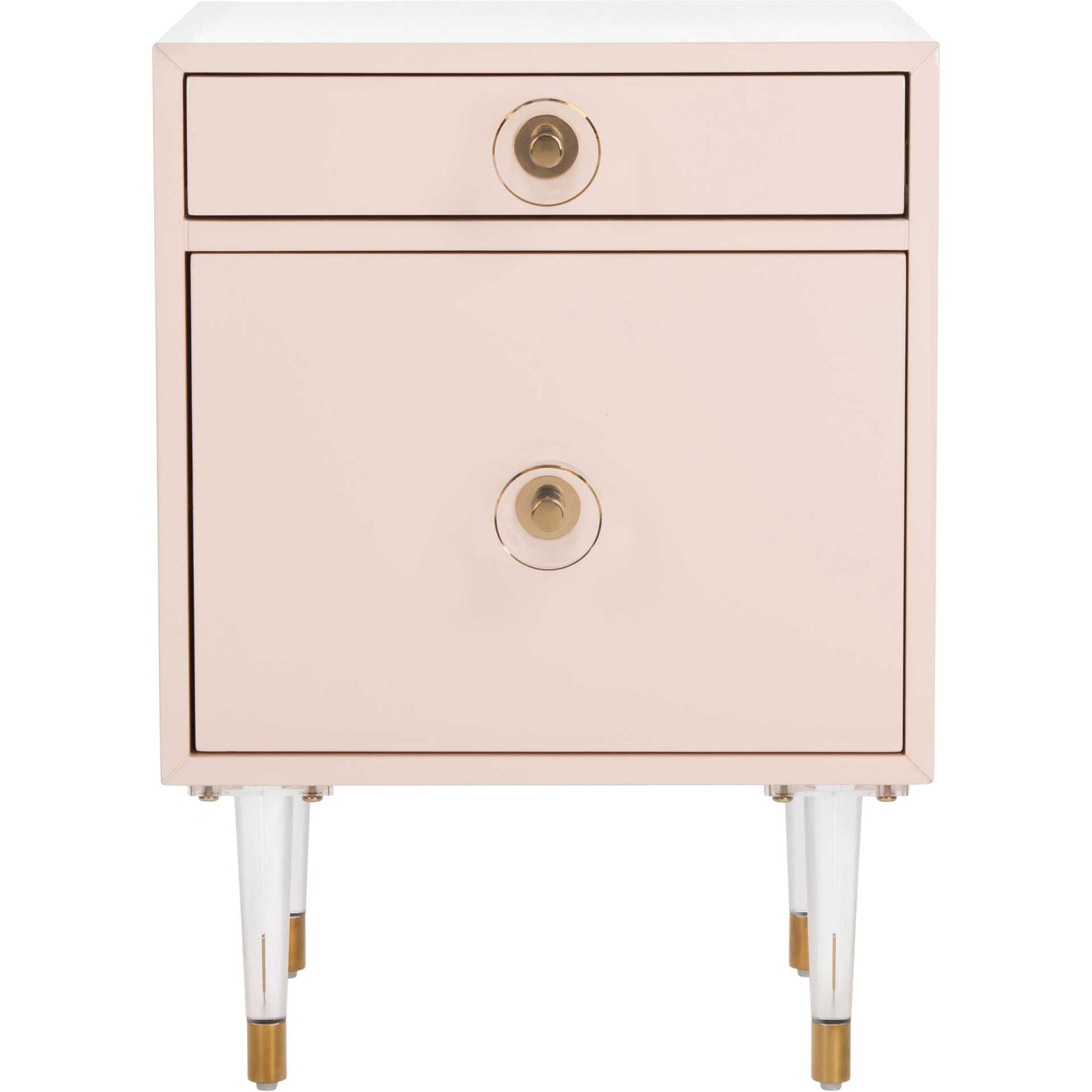 Hannity 2 Drawer Nightstand Light Pink/Gold