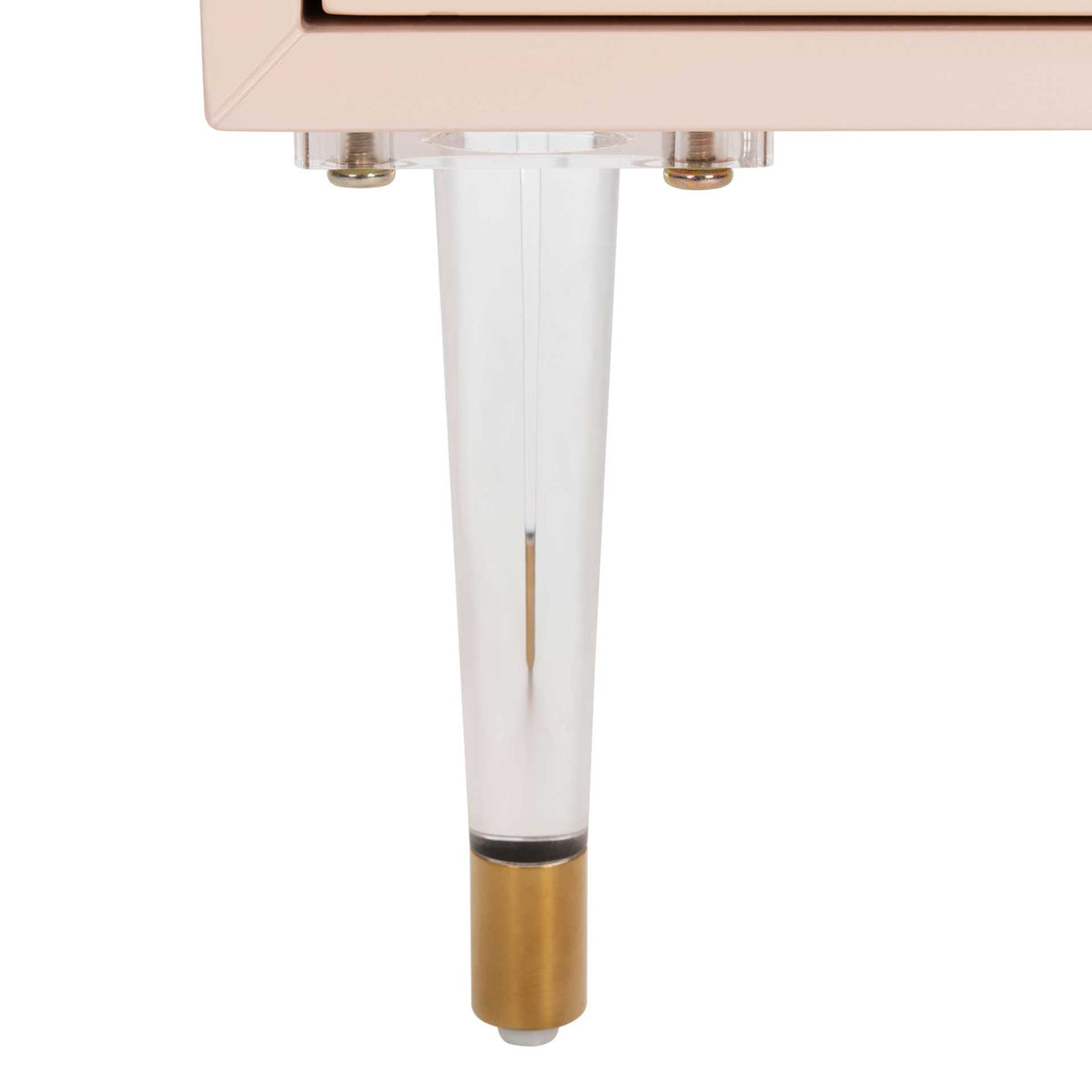 Hannity 2 Drawer Nightstand Light Pink/Gold