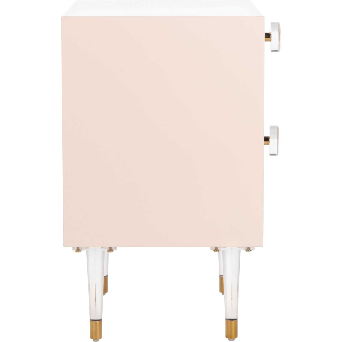 Hannity 2 Drawer Nightstand Light Pink/Gold