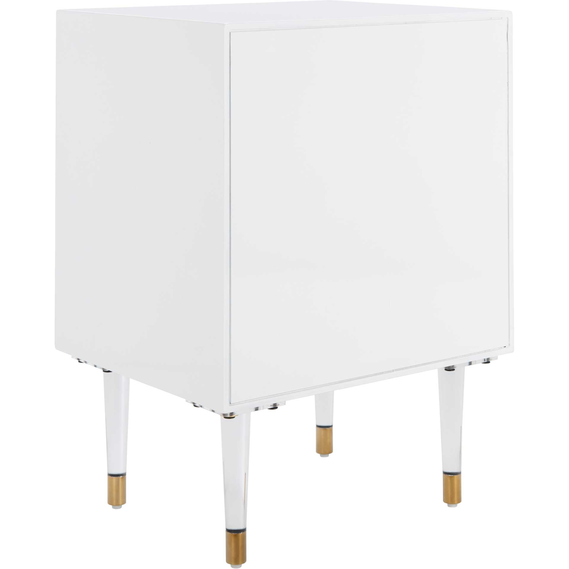 Hannity 2 Drawer Nightstand White/Gold