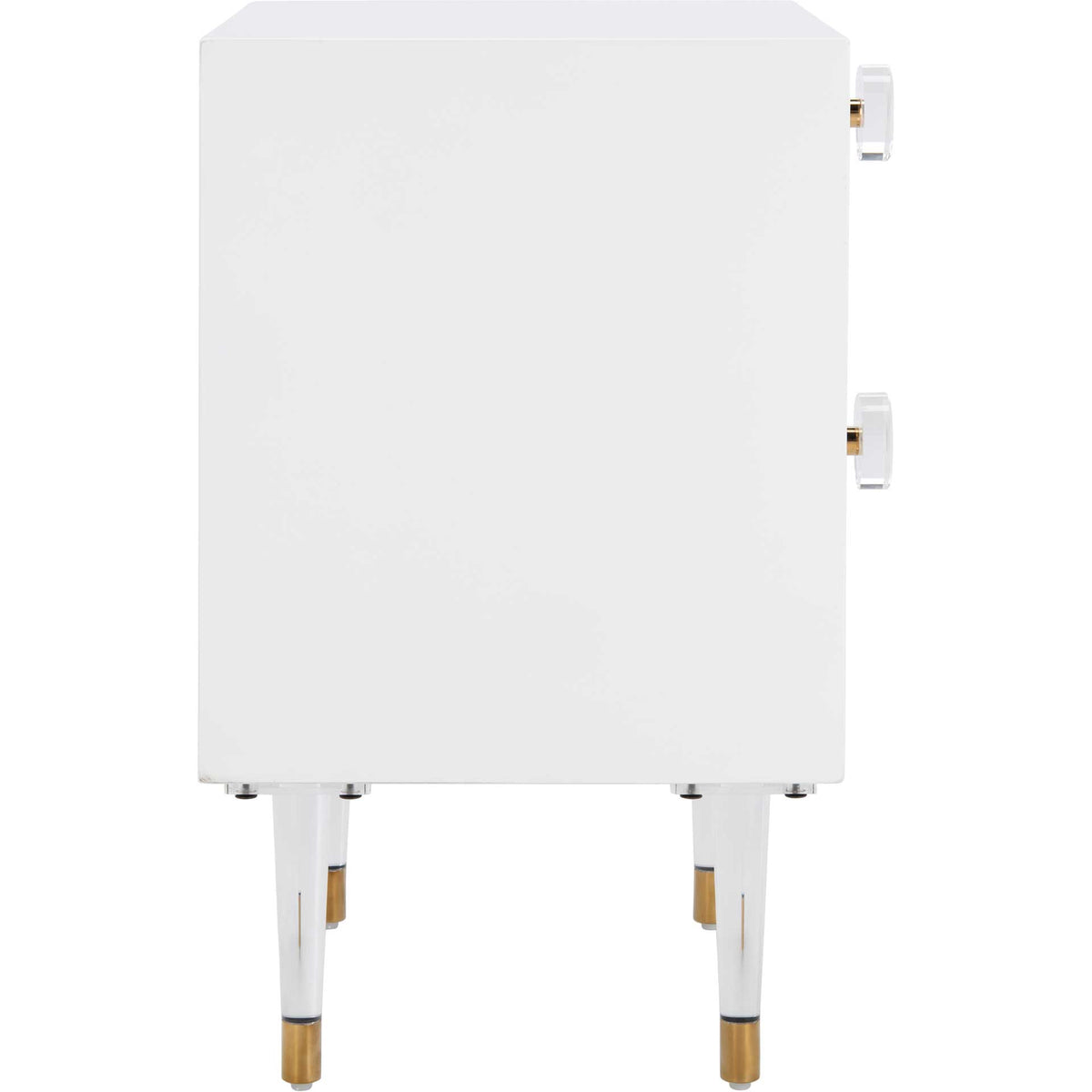 Hannity 2 Drawer Nightstand White/Gold