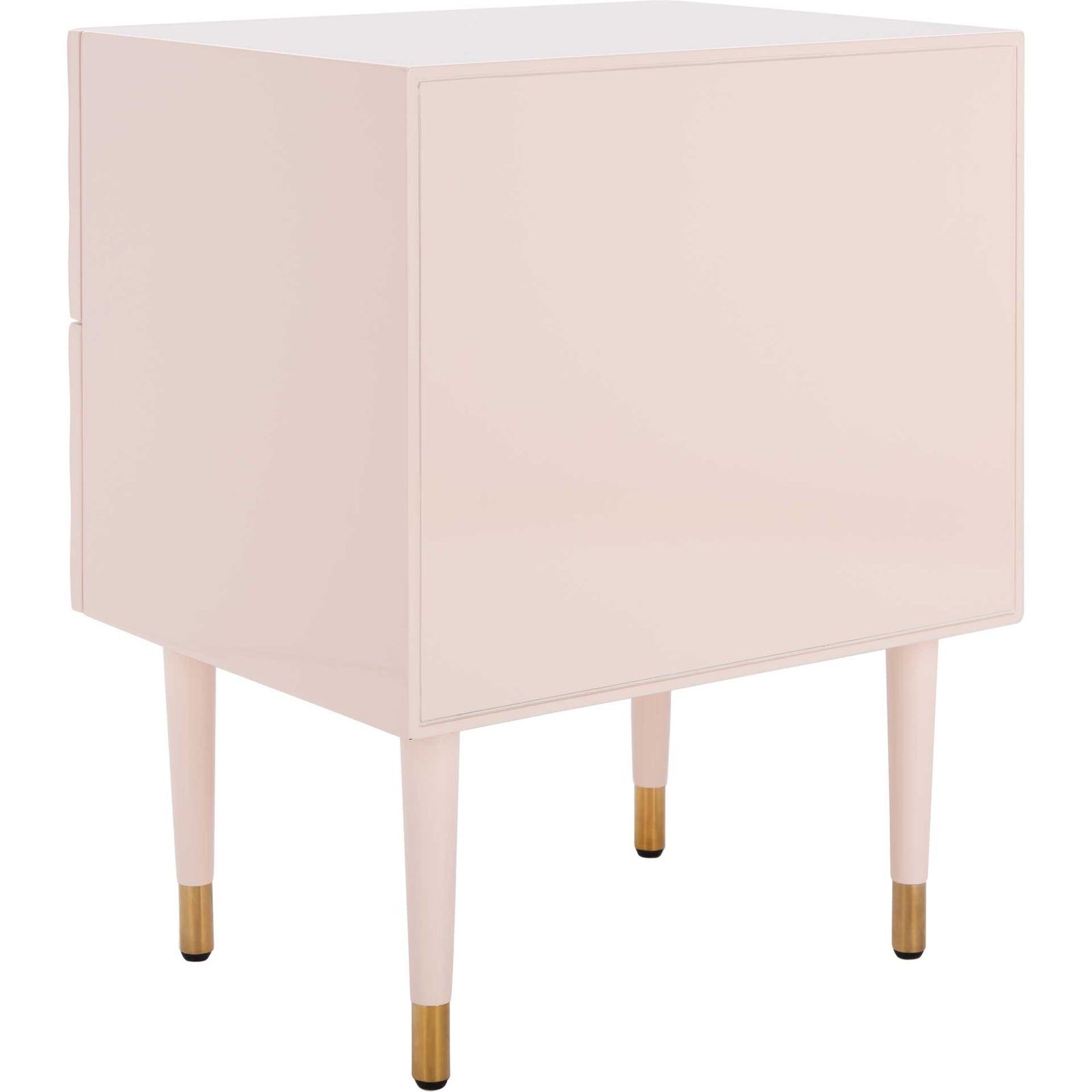 Nevaeh 2 Drawer Side Table Light Pink/Gold